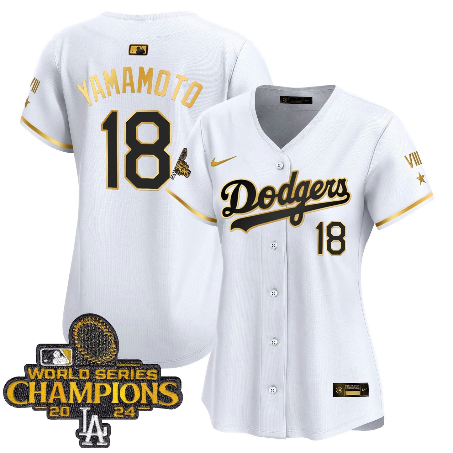 Camisa MLB Women’s 2024 World Series Champions Dourada Trim Vapor Premier Limited Jersey