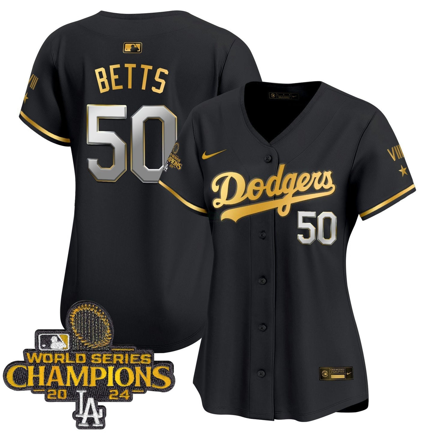 Camisa MLB Women’s 2024 World Series Champions Dourada Trim Vapor Premier Limited Jersey