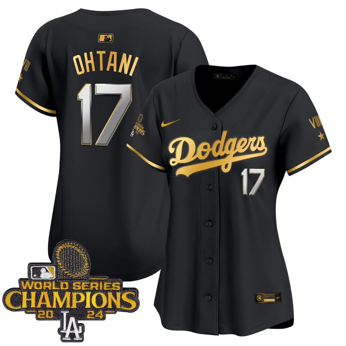 Camisa MLB Women’s 2024 World Series Champions Dourada Trim Vapor Premier Limited Jersey