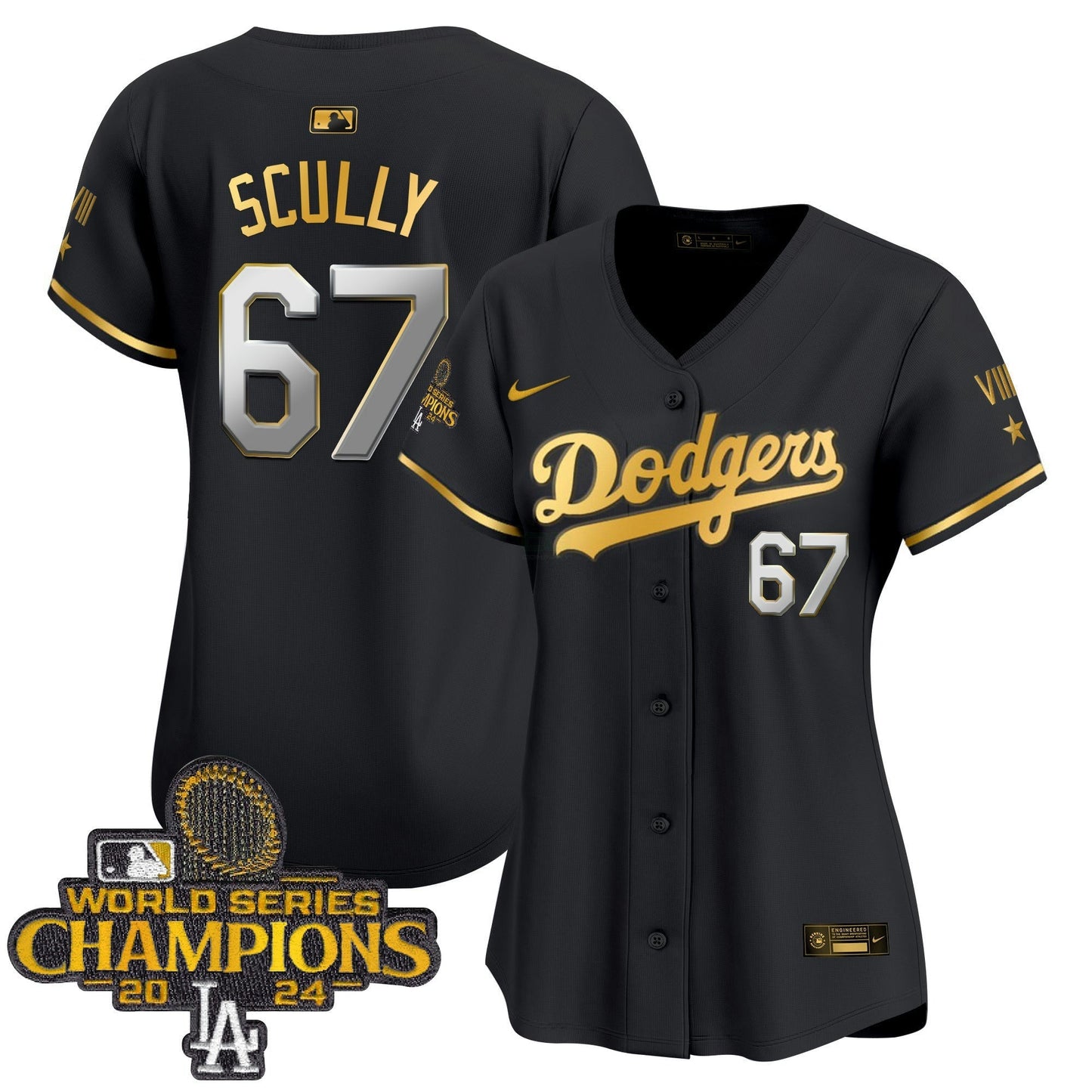 Camisa MLB Women’s 2024 World Series Champions Dourada Trim Vapor Premier Limited Jersey