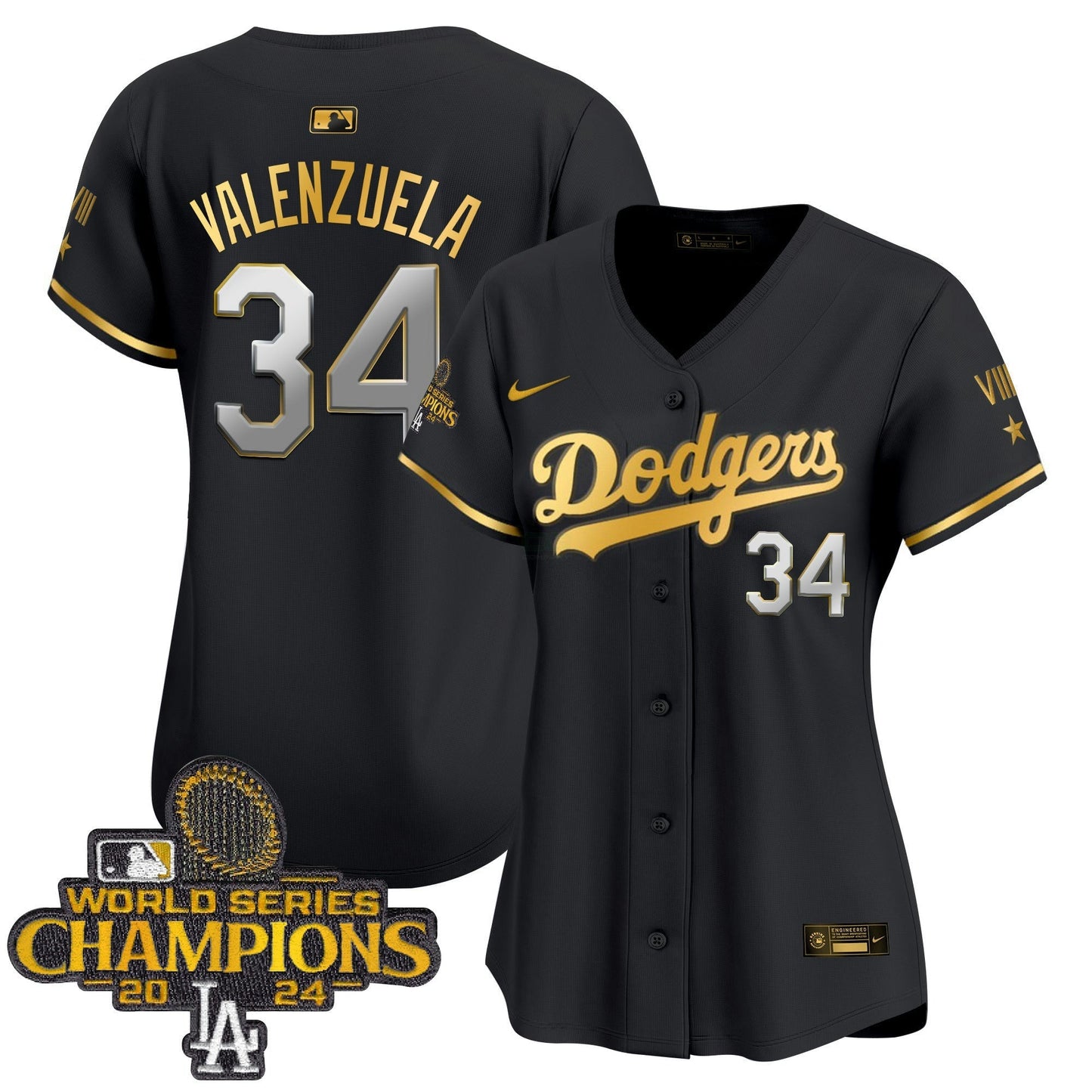 Camisa MLB Women’s 2024 World Series Champions Dourada Trim Vapor Premier Limited Jersey