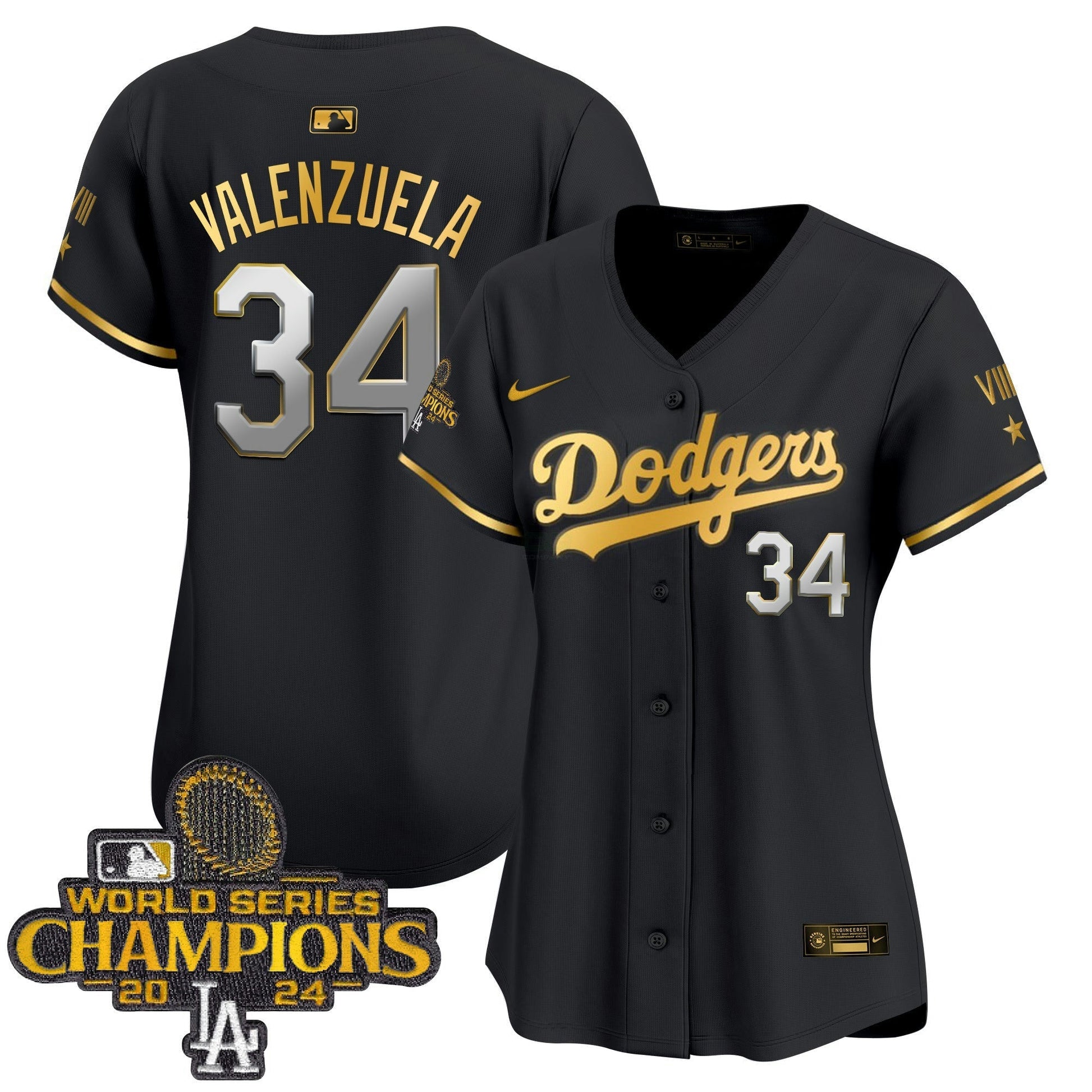 Camisa MLB Women’s 2024 World Series Champions Dourada Trim Vapor Premier Limited Jersey