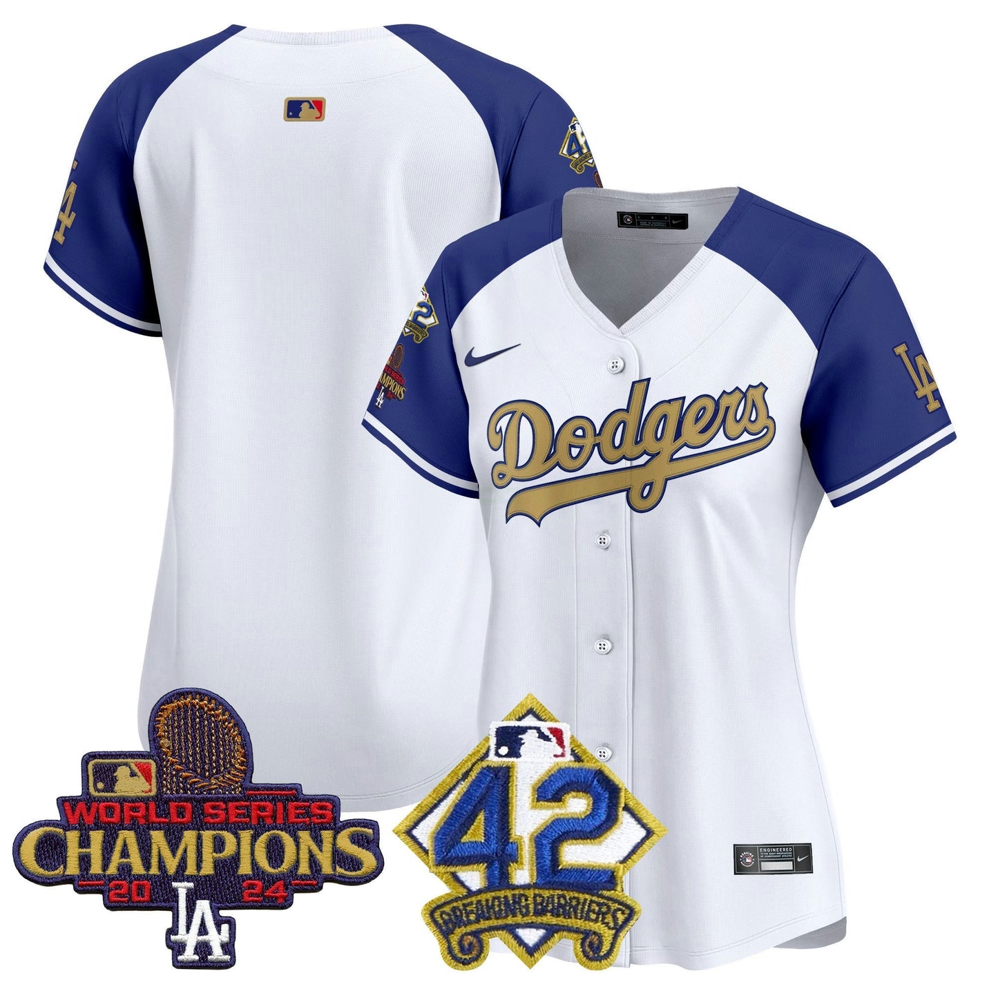 Camisa MLB Women’s 2024 World Series Champions & Jackie Robinson Patch Vapor Premier Limited Jersey
