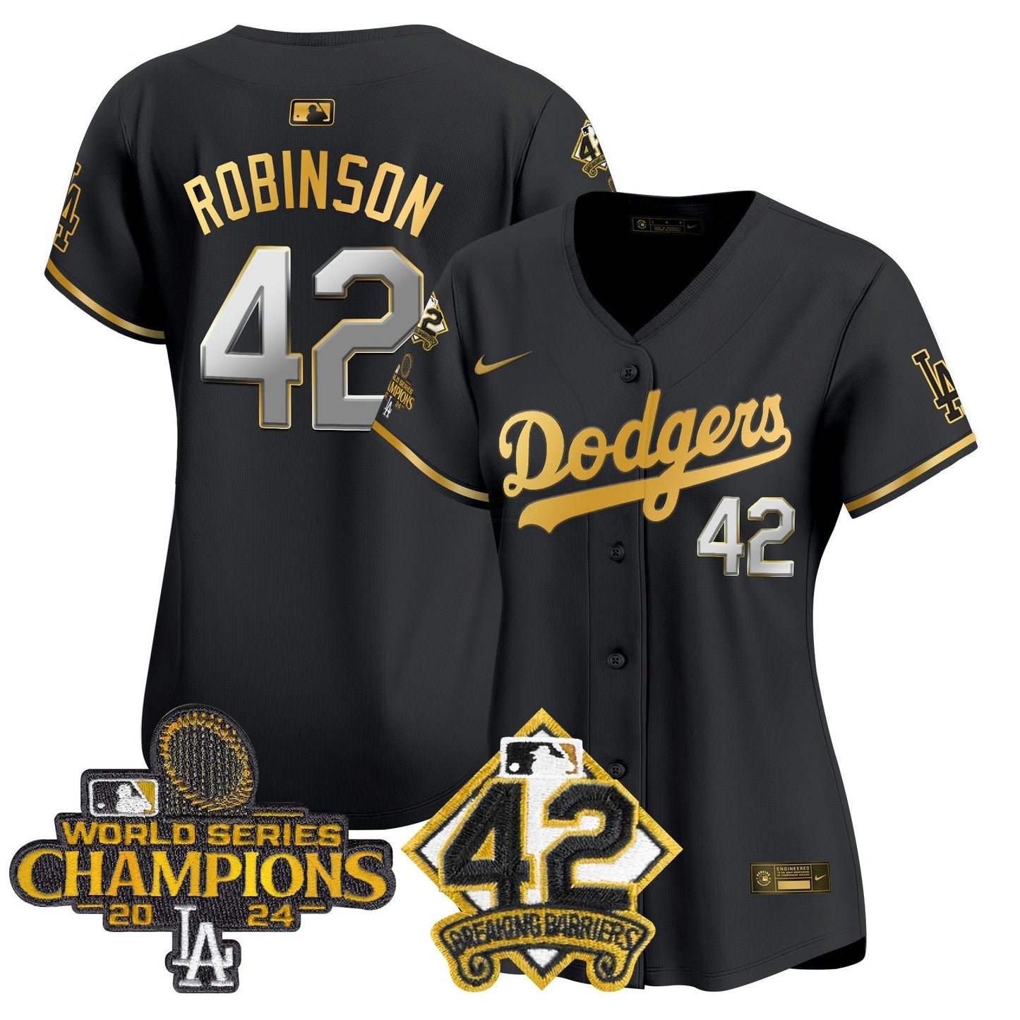 Camisa MLB Women’s 2024 World Series Champions & Jackie Robinson Patch Vapor Premier Limited Jersey