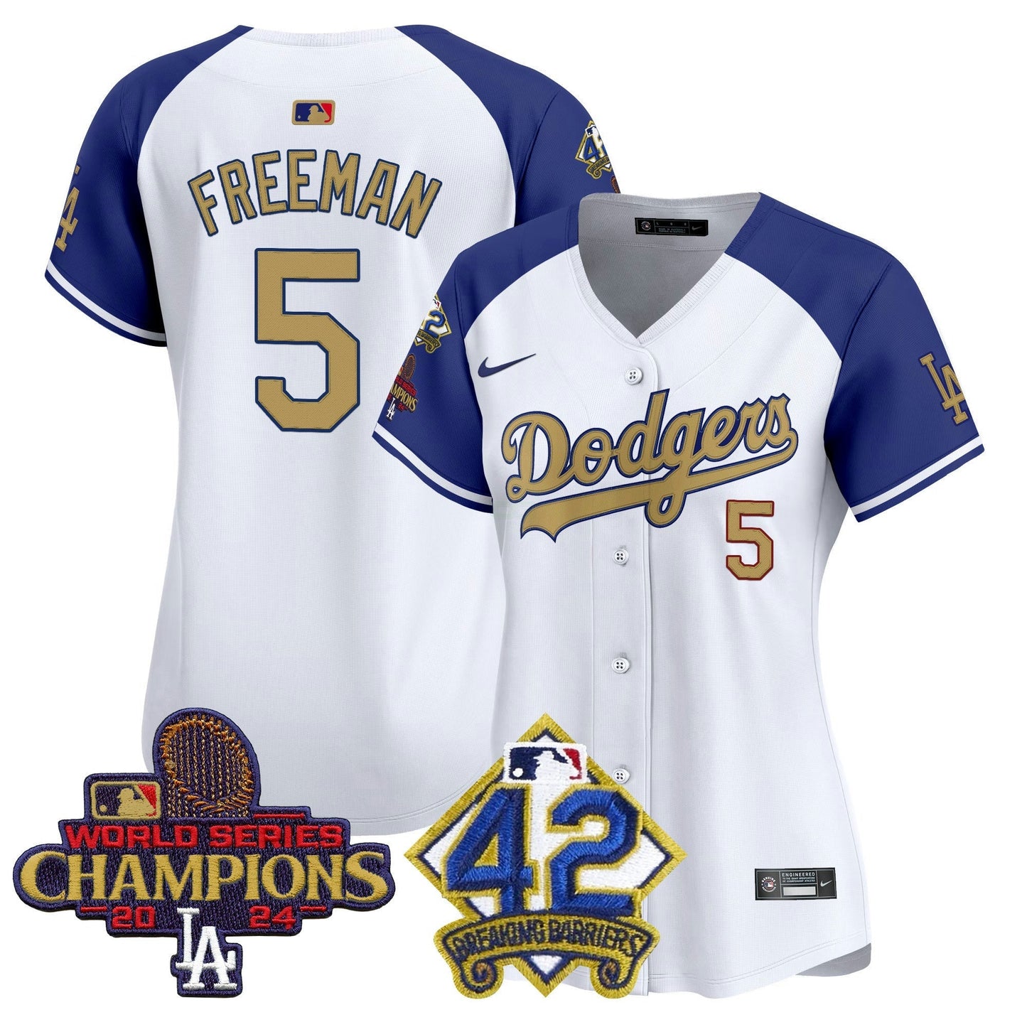 Camisa MLB Women’s 2024 World Series Champions & Jackie Robinson Patch Vapor Premier Limited Jersey