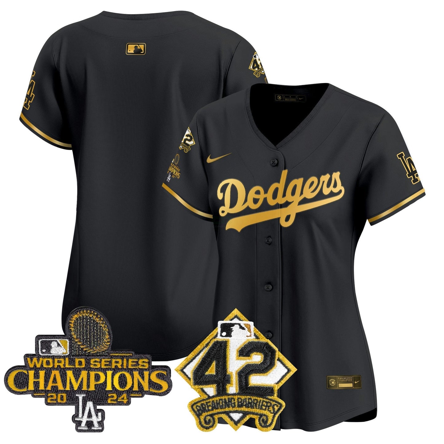 Camisa MLB Women’s 2024 World Series Champions & Jackie Robinson Patch Vapor Premier Limited Jersey