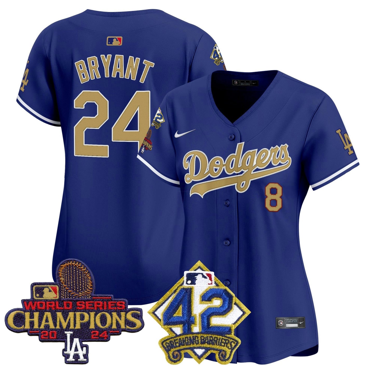 Camisa MLB Women’s 2024 World Series Champions & Jackie Robinson Patch Vapor Premier Limited Jersey