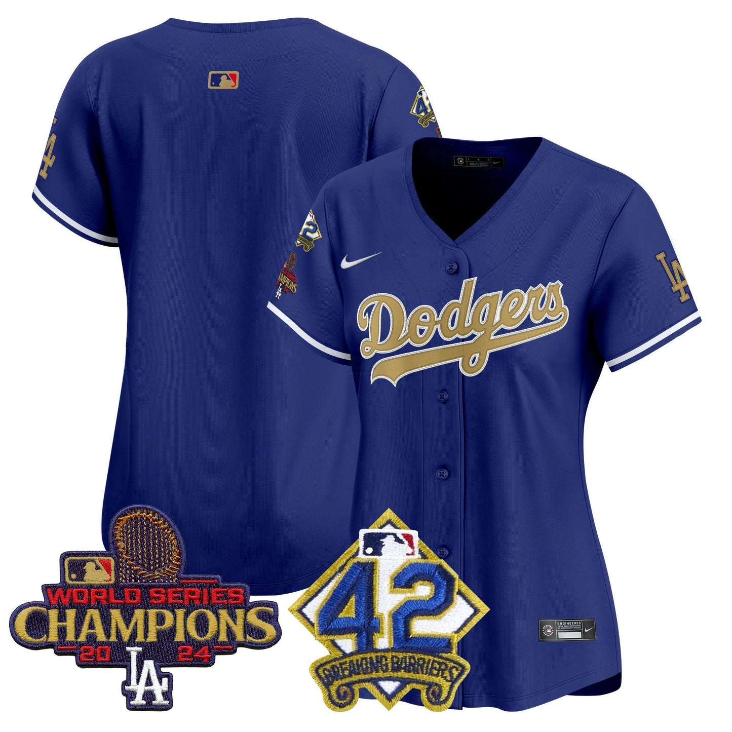Camisa MLB Women’s 2024 World Series Champions & Jackie Robinson Patch Vapor Premier Limited Jersey
