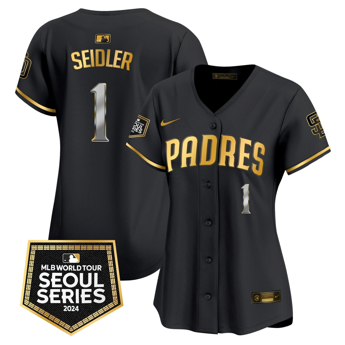 Camisa MLB San Diego Padres Women’s 2024 World Tour Seoul Series Patch Vapor Premier Limited Jersey