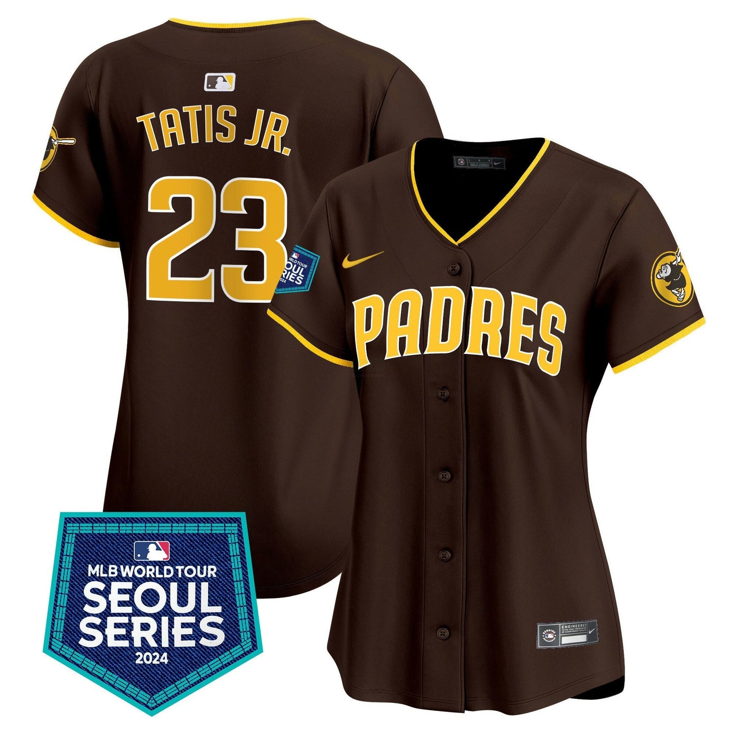 Camisa MLB San Diego Padres Women’s 2024 World Tour Seoul Series Patch Vapor Premier Limited Jersey