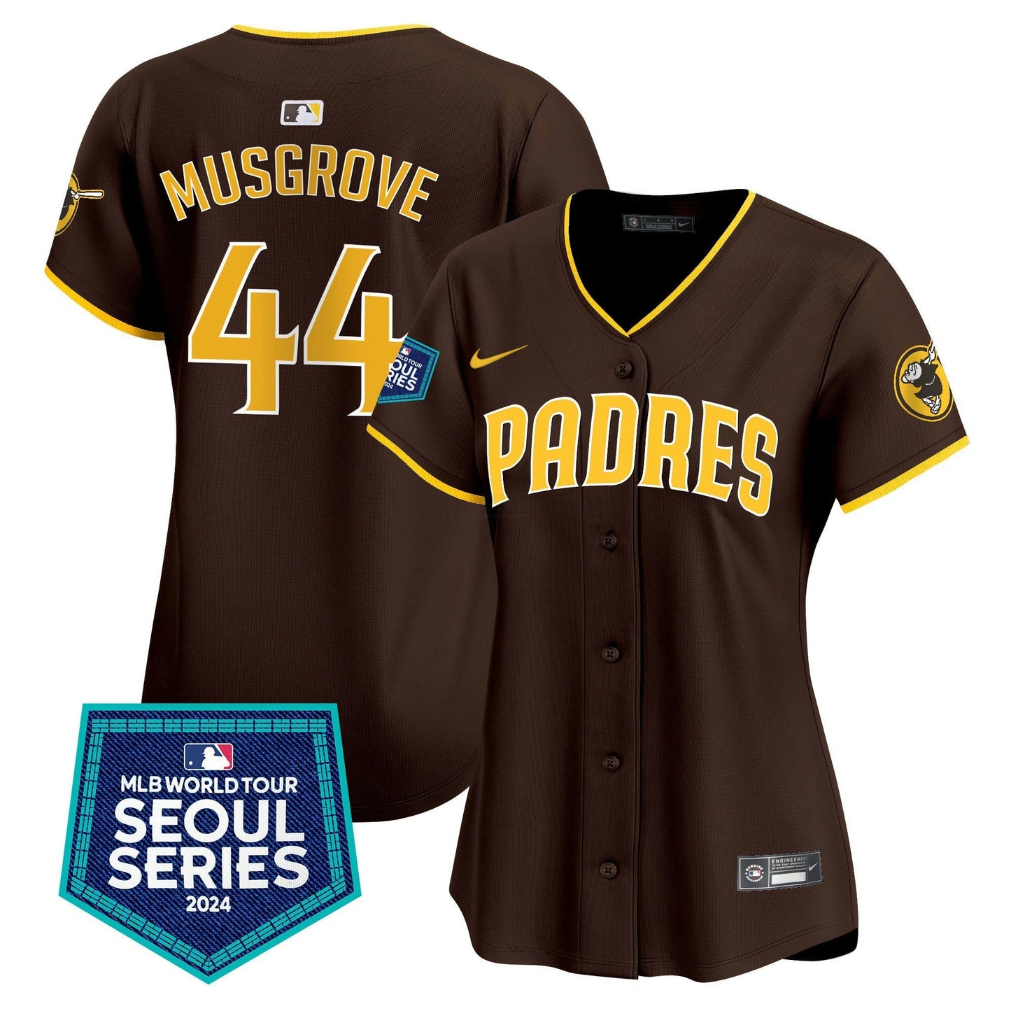 Camisa MLB San Diego Padres Women’s 2024 World Tour Seoul Series Patch Vapor Premier Limited Jersey