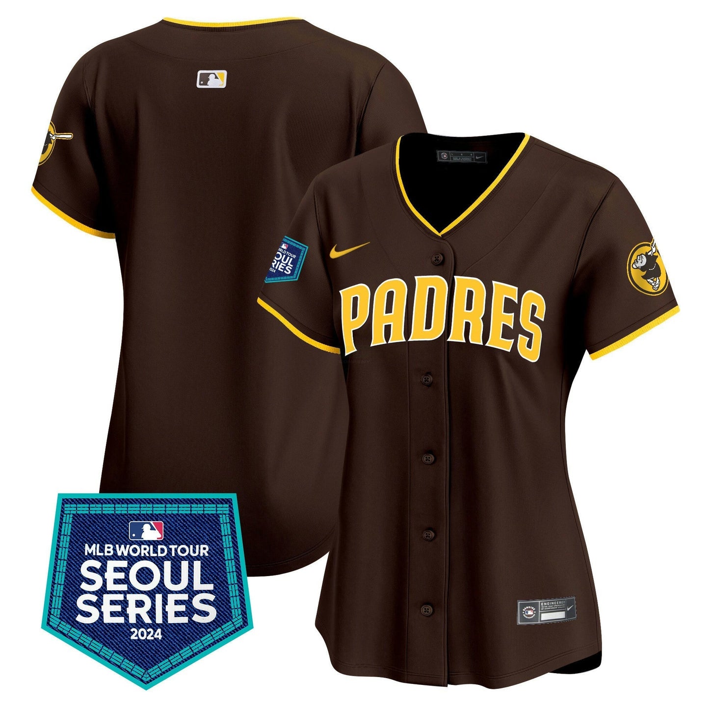 Camisa MLB San Diego Padres Women’s 2024 World Tour Seoul Series Patch Vapor Premier Limited Jersey