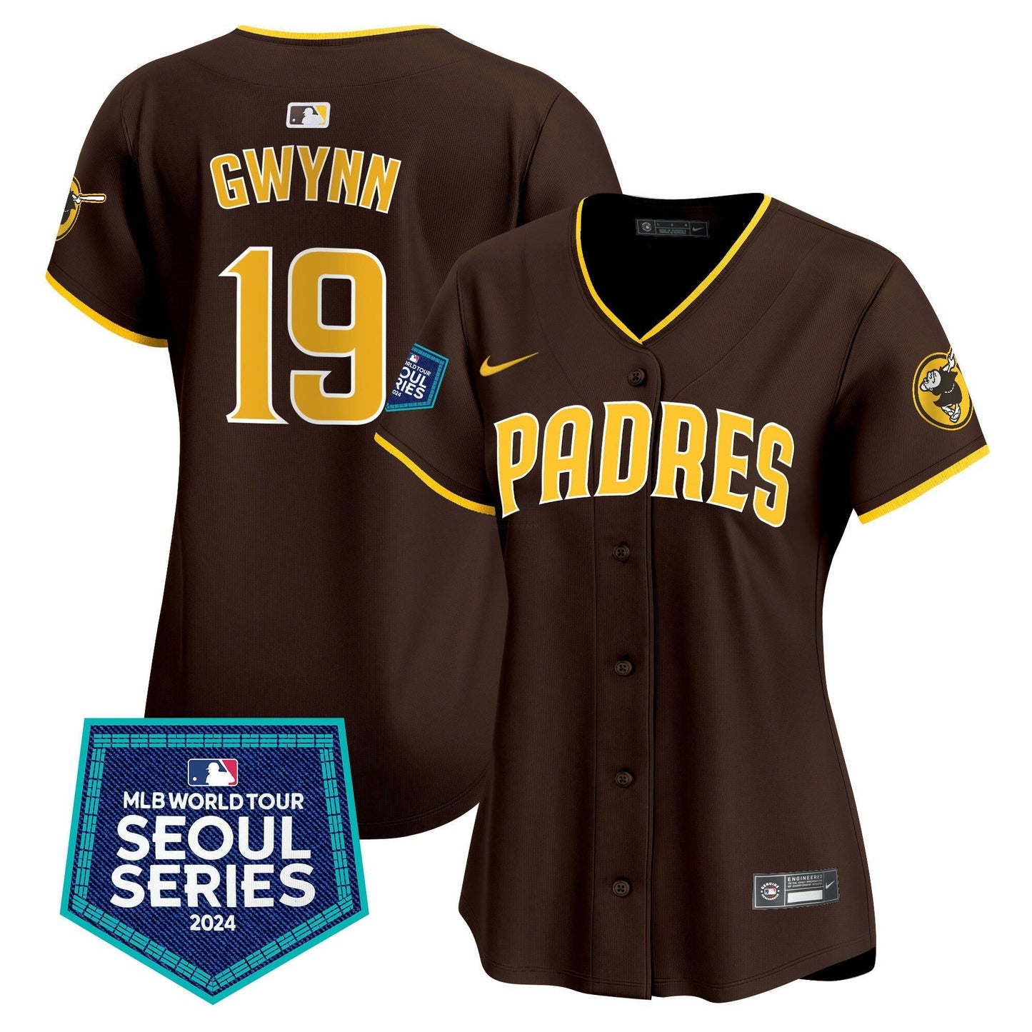 Camisa MLB San Diego Padres Women’s 2024 World Tour Seoul Series Patch Vapor Premier Limited Jersey
