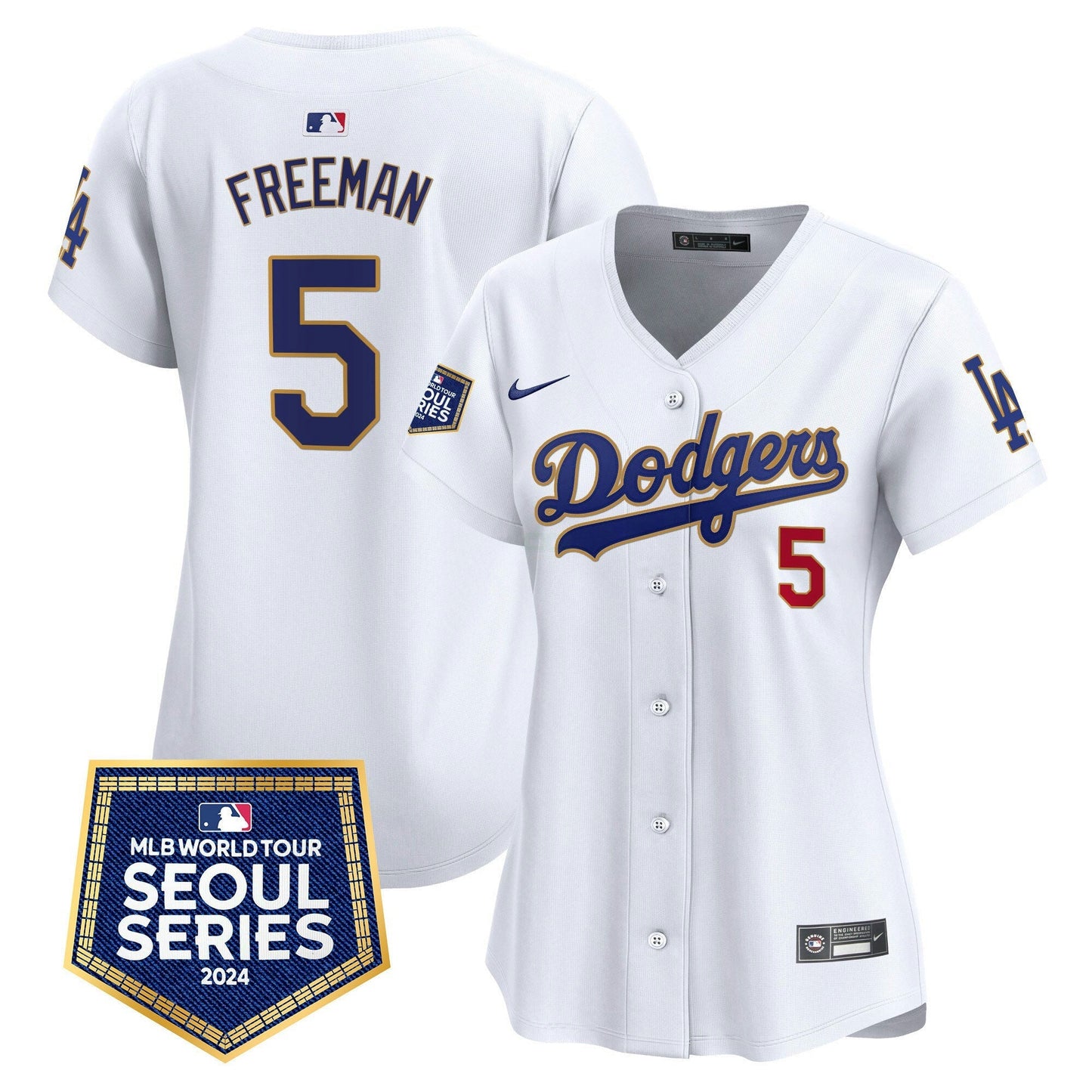 Camisa MLB Los Angeles Dodgers Women’s 2024 World Tour Seoul Series Patch Vapor Premier Limited Jersey