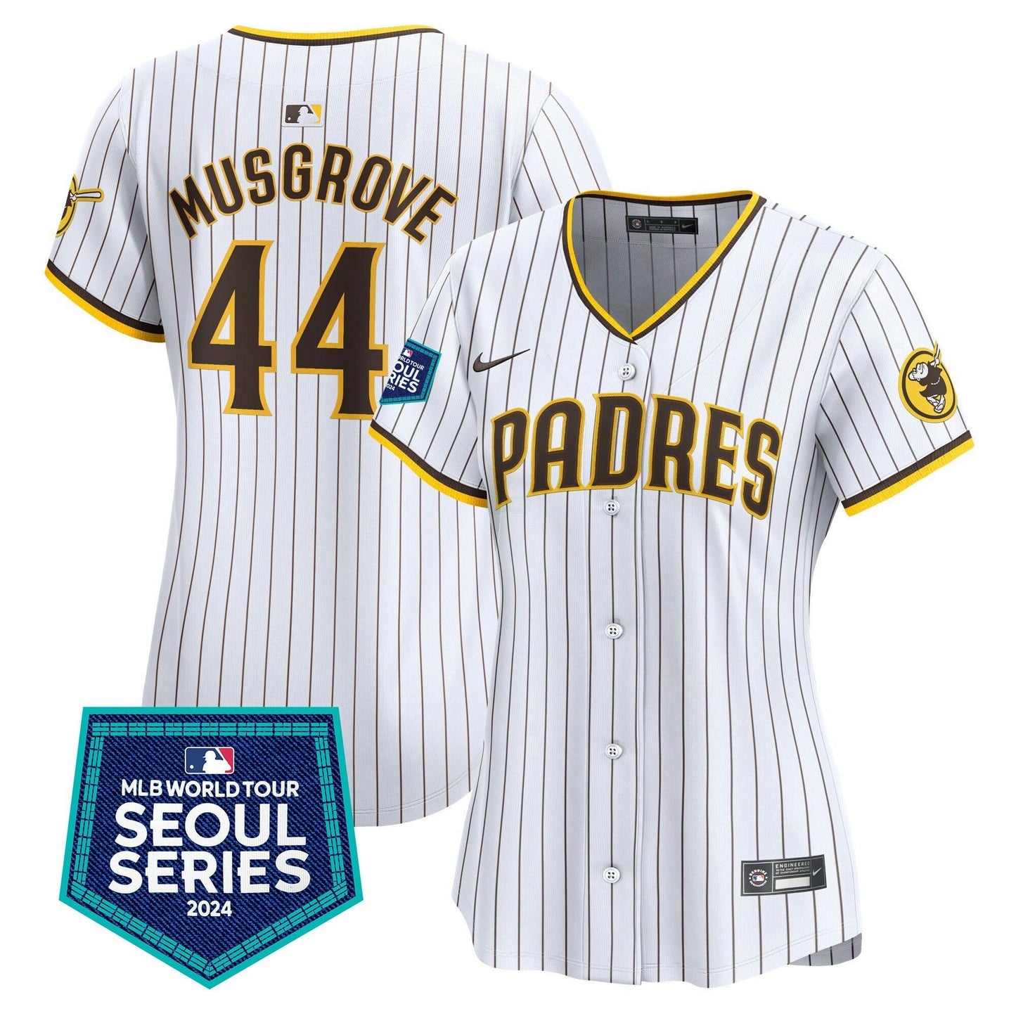 Camisa MLB San Diego Padres Women’s 2024 World Tour Seoul Series Patch Vapor Premier Limited Jersey