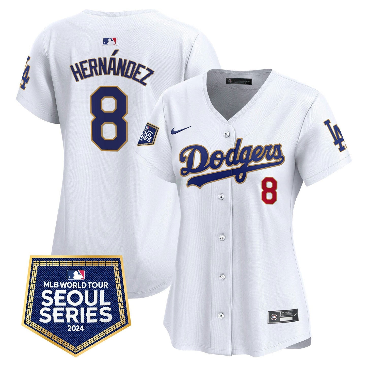 Camisa MLB Los Angeles Dodgers Women’s 2024 World Tour Seoul Series Patch Vapor Premier Limited Jersey