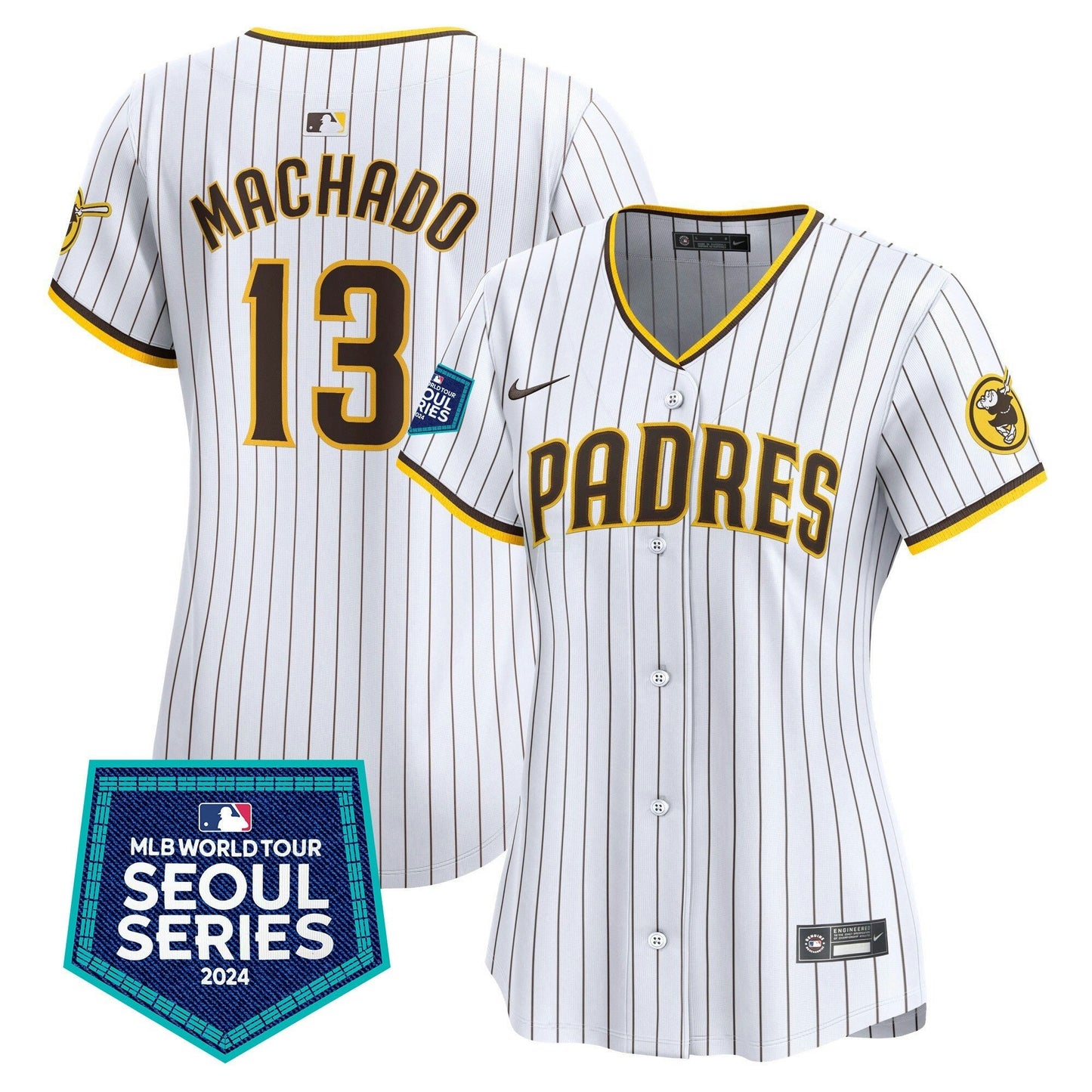 Camisa MLB San Diego Padres Women’s 2024 World Tour Seoul Series Patch Vapor Premier Limited Jersey