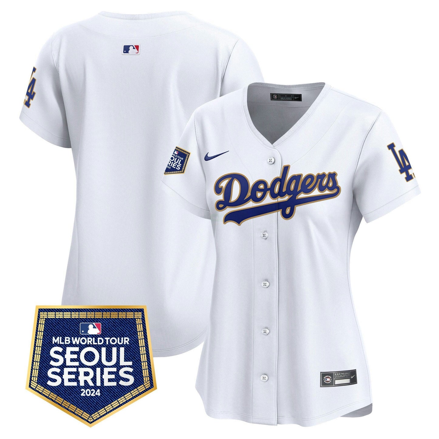 Camisa MLB Los Angeles Dodgers Women’s 2024 World Tour Seoul Series Patch Vapor Premier Limited Jersey