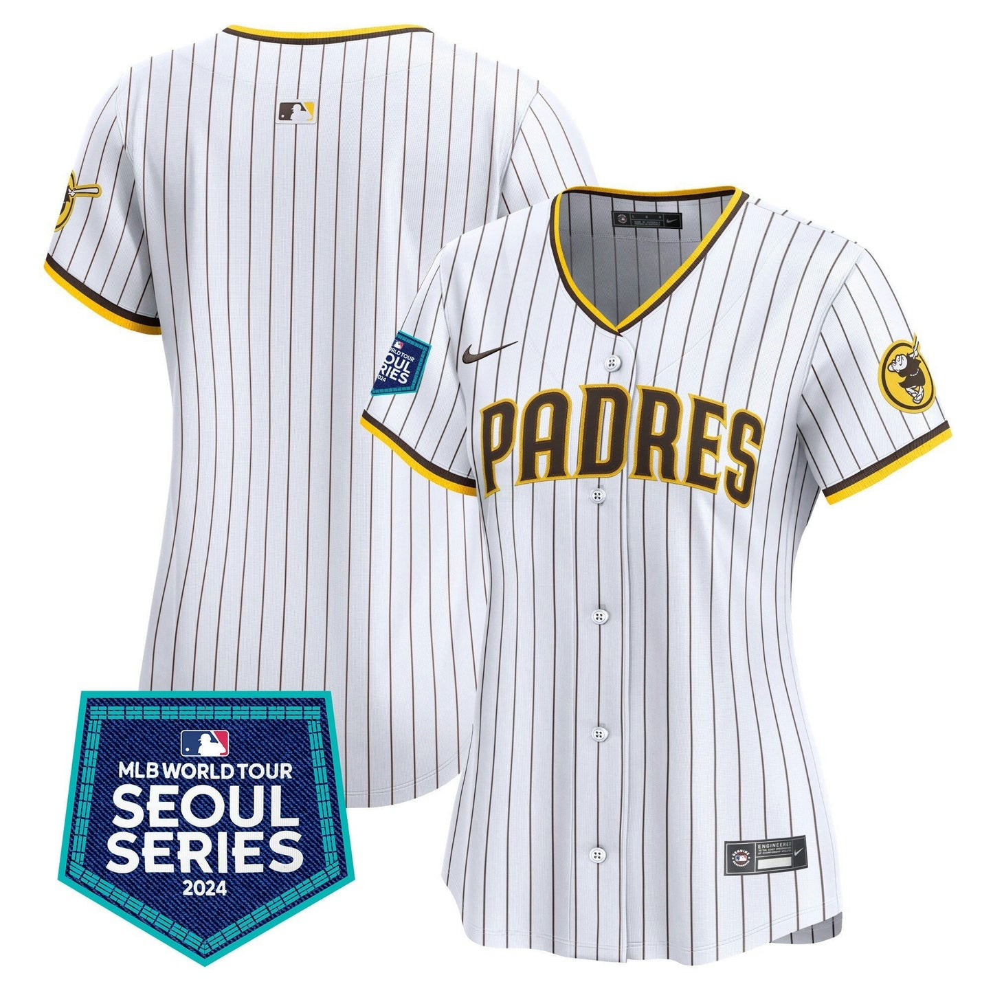 Camisa MLB San Diego Padres Women’s 2024 World Tour Seoul Series Patch Vapor Premier Limited Jersey