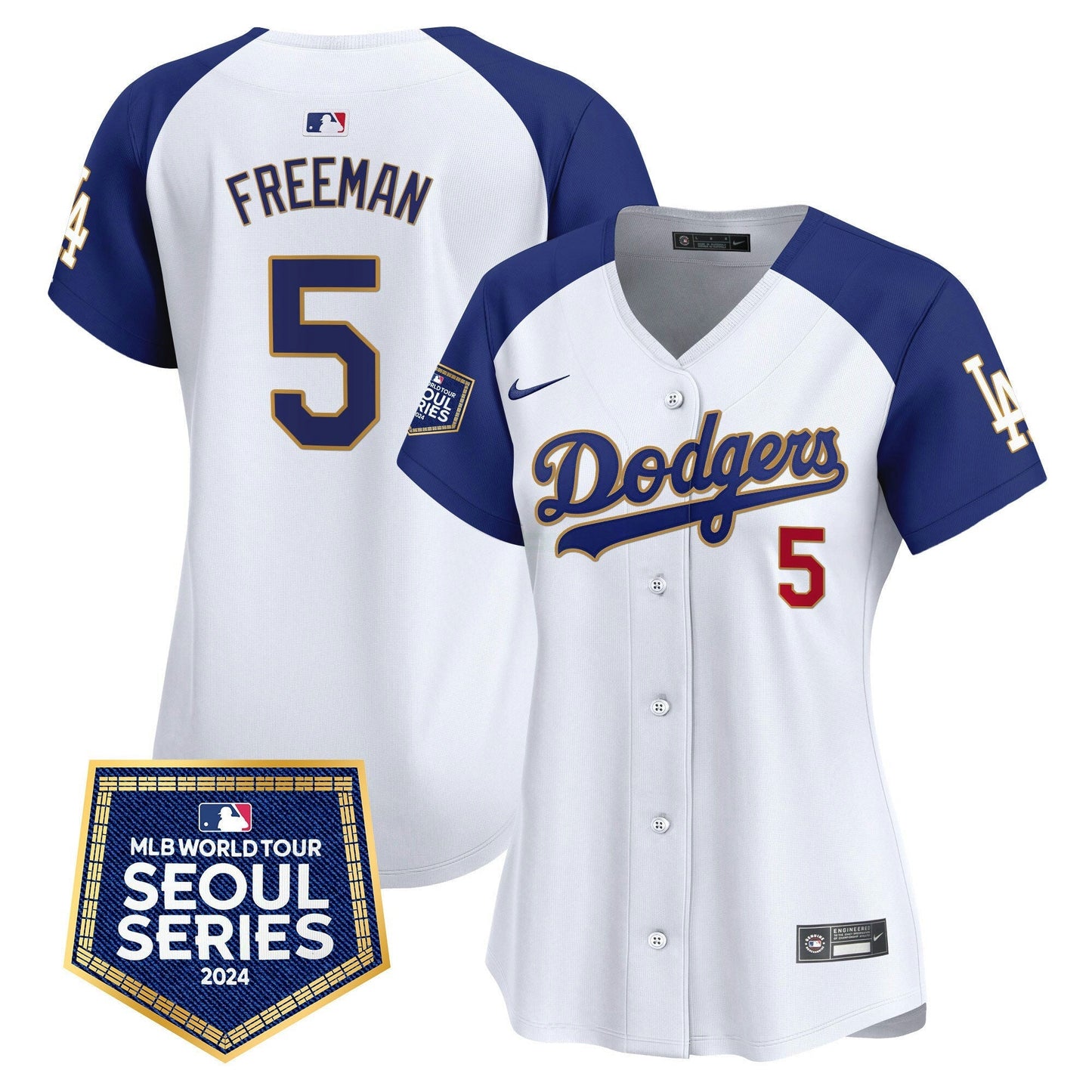 Camisa MLB Los Angeles Dodgers Women’s 2024 World Tour Seoul Series Patch Vapor Premier Limited Jersey