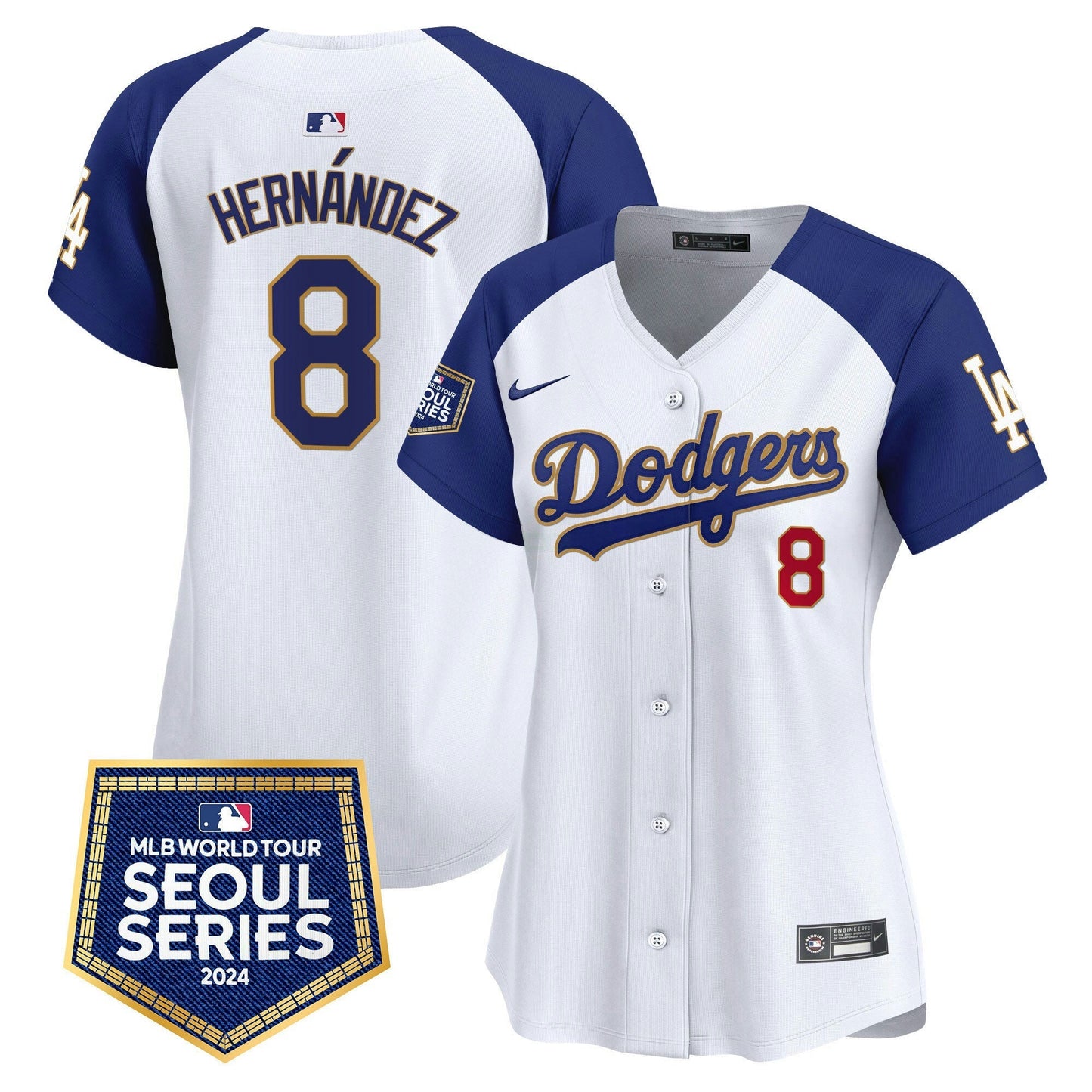 Camisa MLB Los Angeles Dodgers Women’s 2024 World Tour Seoul Series Patch Vapor Premier Limited Jersey