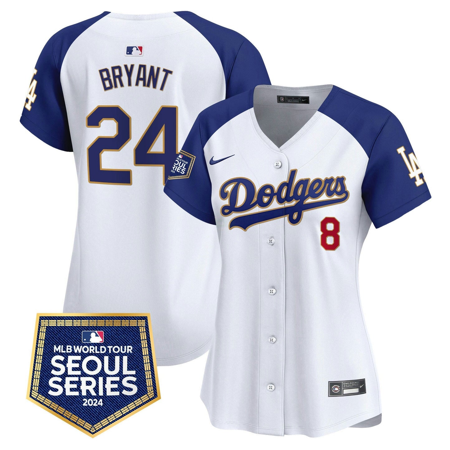 Camisa MLB Los Angeles Dodgers Women’s 2024 World Tour Seoul Series Patch Vapor Premier Limited Jersey