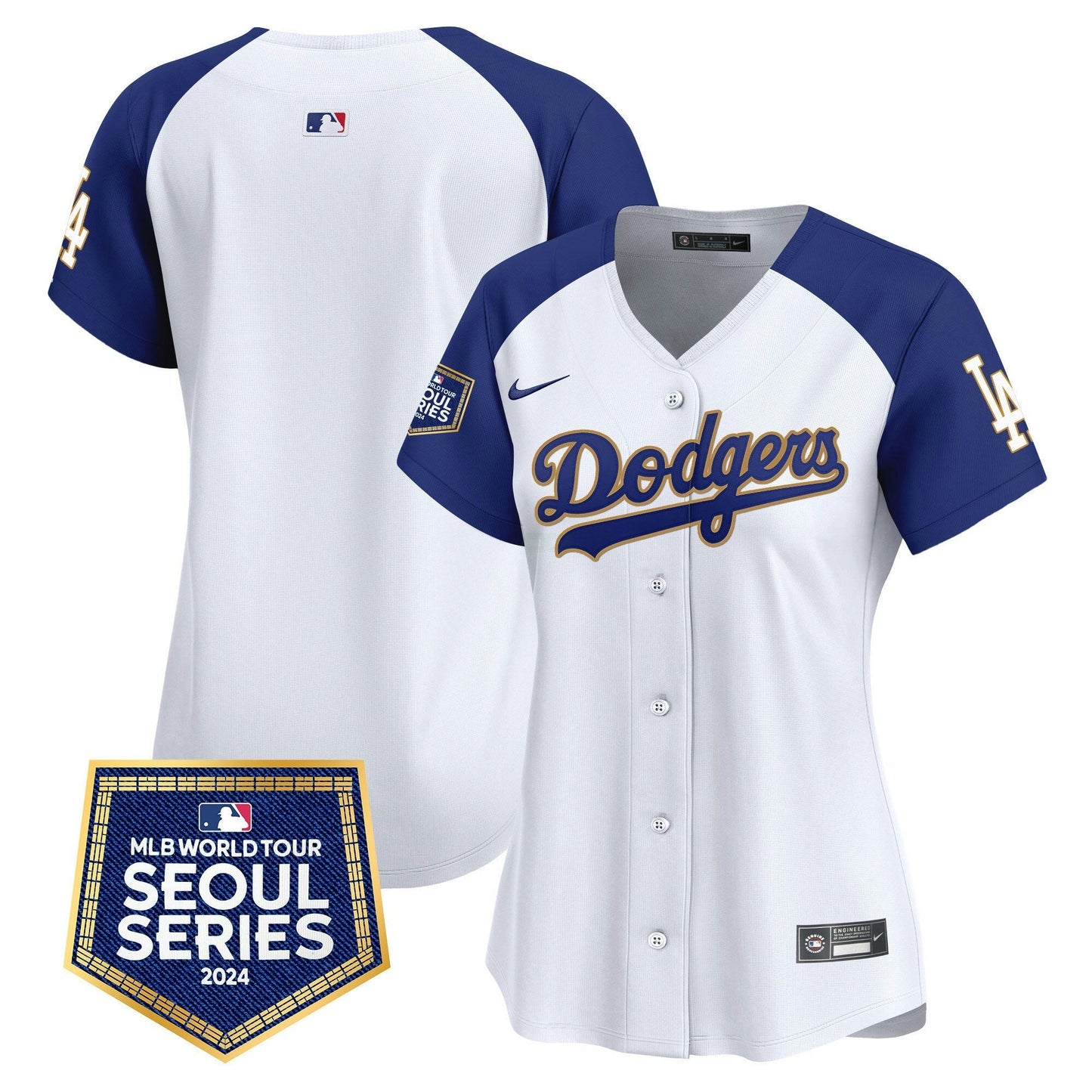 Camisa MLB Los Angeles Dodgers Women’s 2024 World Tour Seoul Series Patch Vapor Premier Limited Jersey