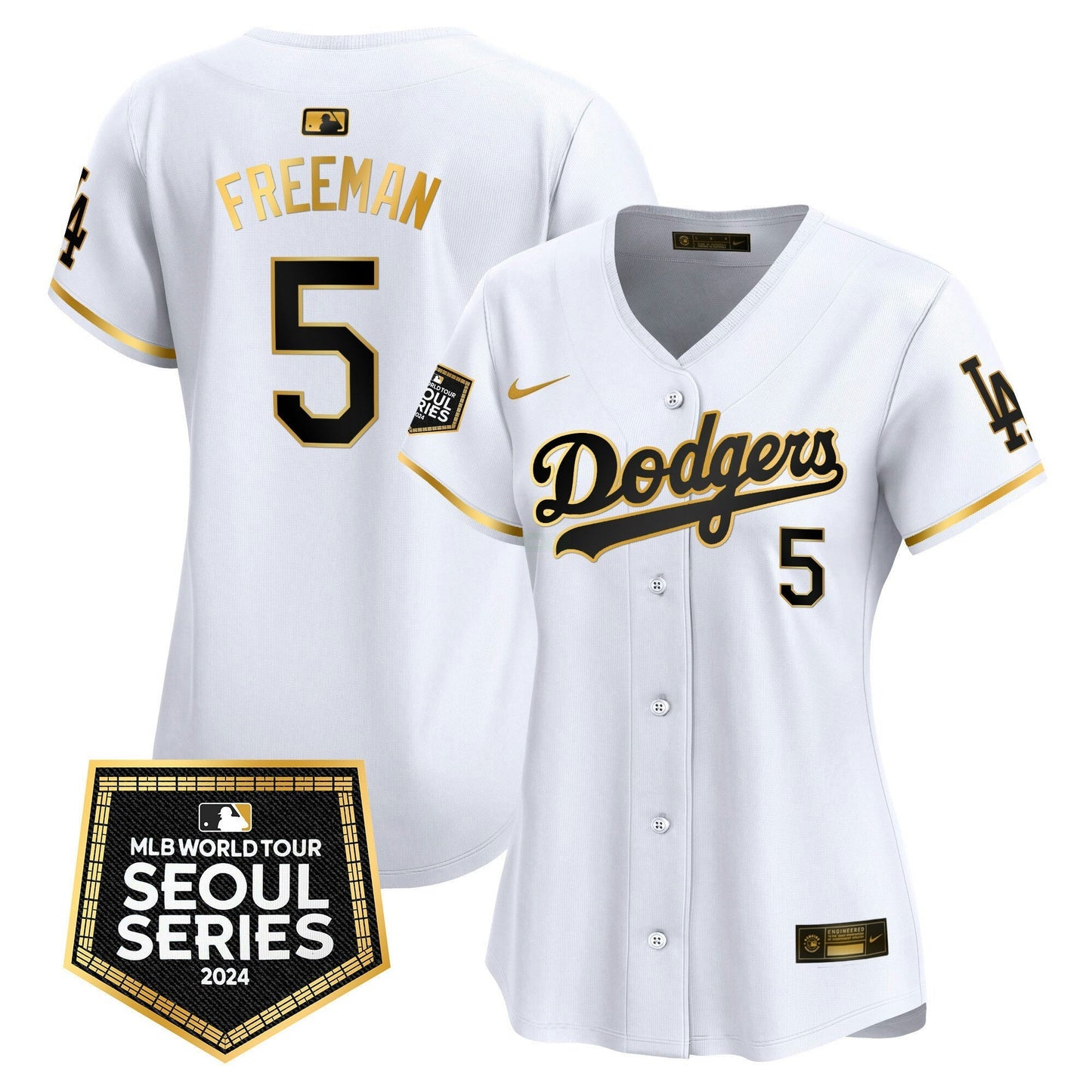 Camisa MLB Los Angeles Dodgers Women’s 2024 World Tour Seoul Series Patch Vapor Premier Limited Jersey