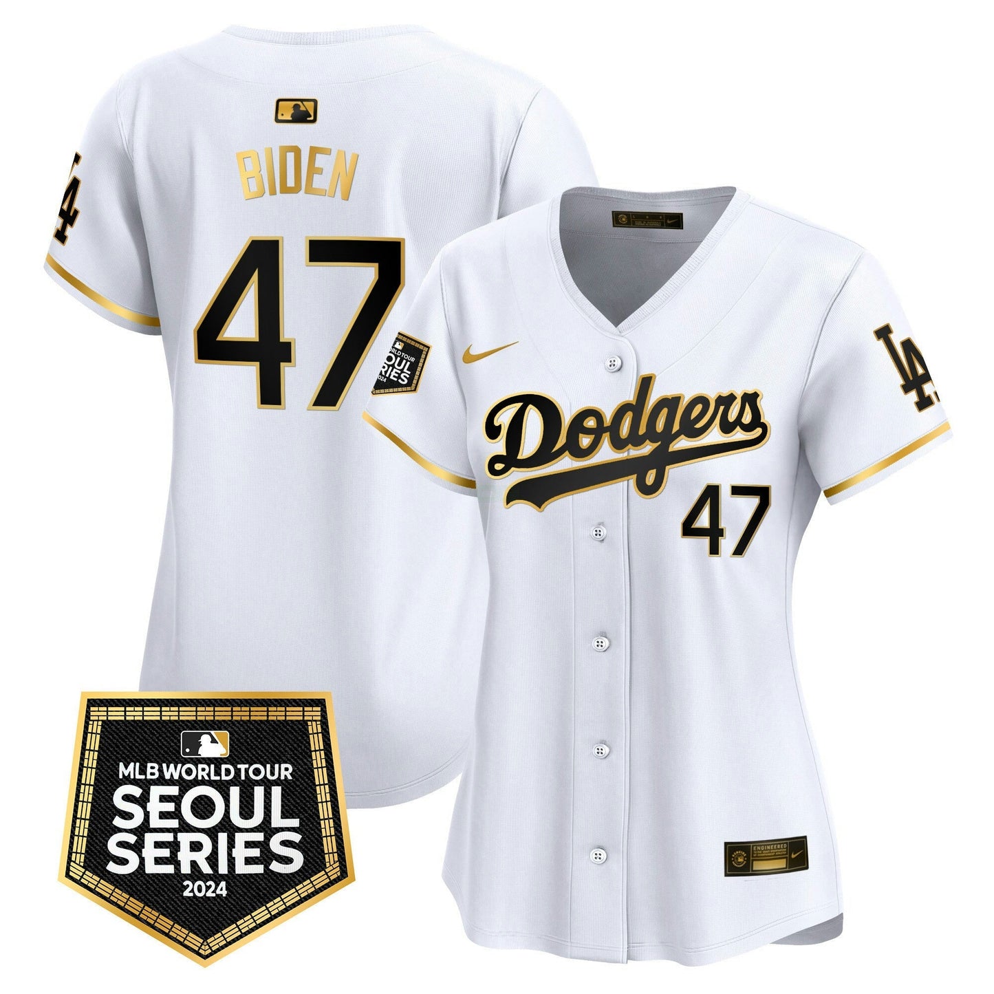 Camisa MLB Los Angeles Dodgers Women’s 2024 World Tour Seoul Series Patch Vapor Premier Limited Jersey