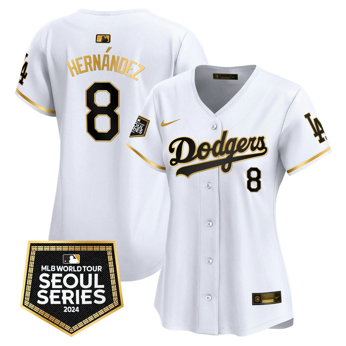 Camisa MLB Los Angeles Dodgers Women’s 2024 World Tour Seoul Series Patch Vapor Premier Limited Jersey