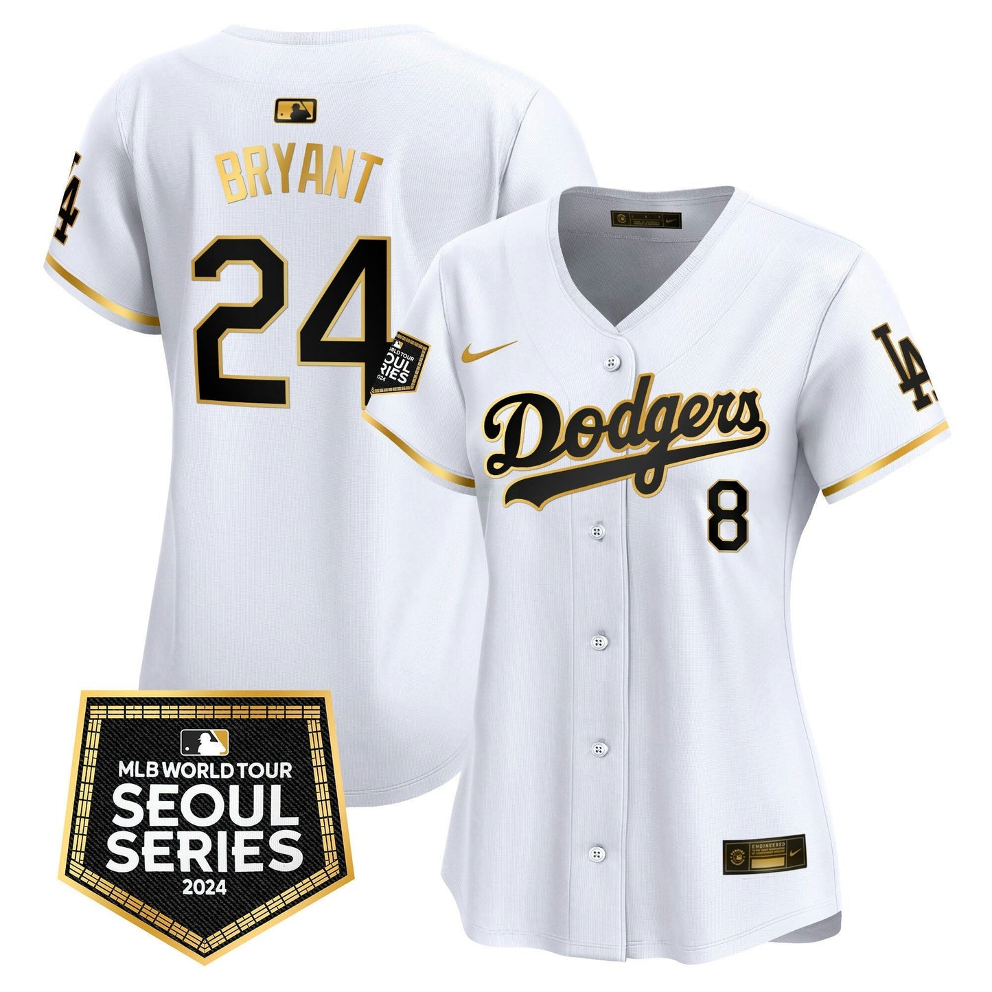 Camisa MLB Los Angeles Dodgers Women’s 2024 World Tour Seoul Series Patch Vapor Premier Limited Jersey
