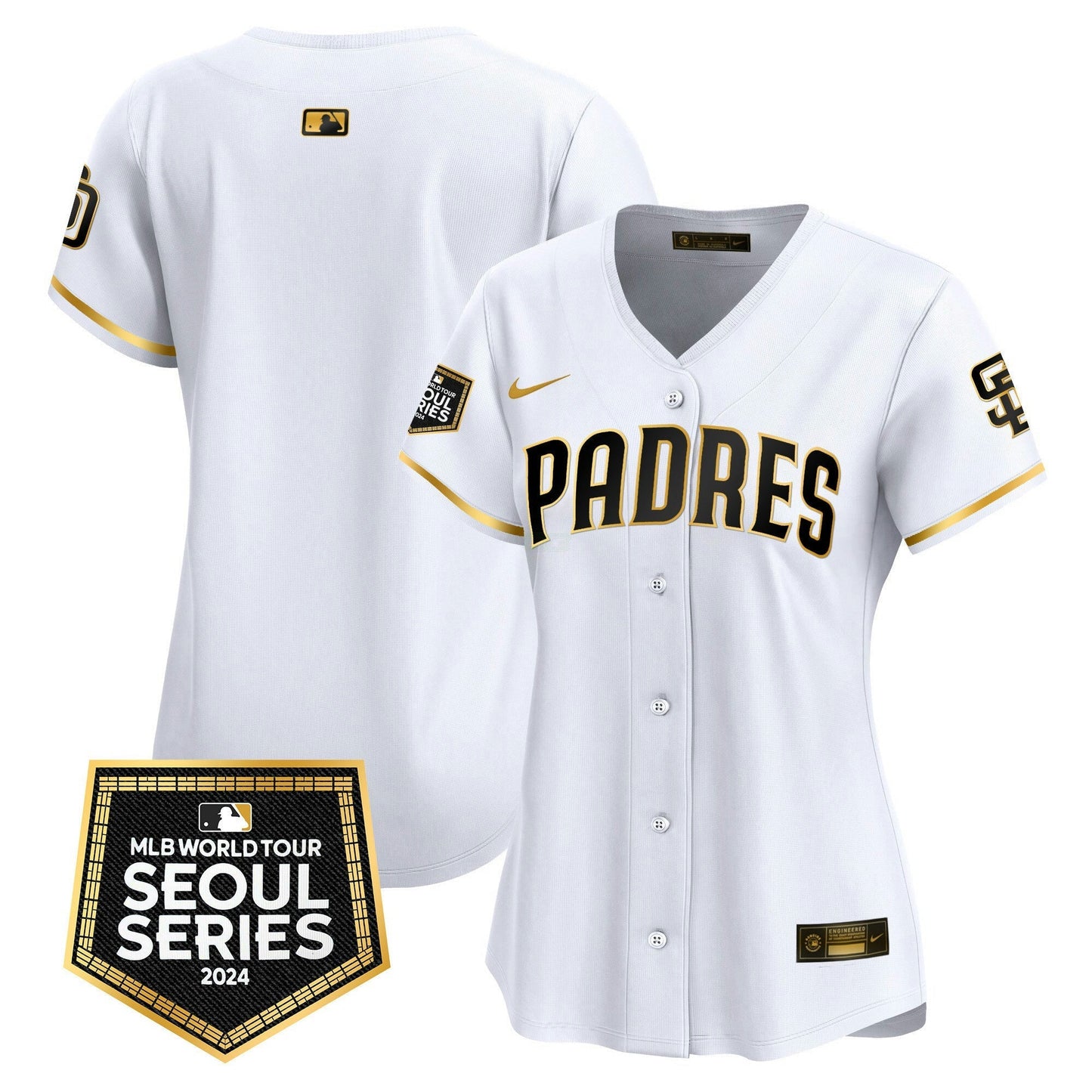 Camisa MLB San Diego Padres Women’s 2024 World Tour Seoul Series Patch Vapor Premier Limited Jersey