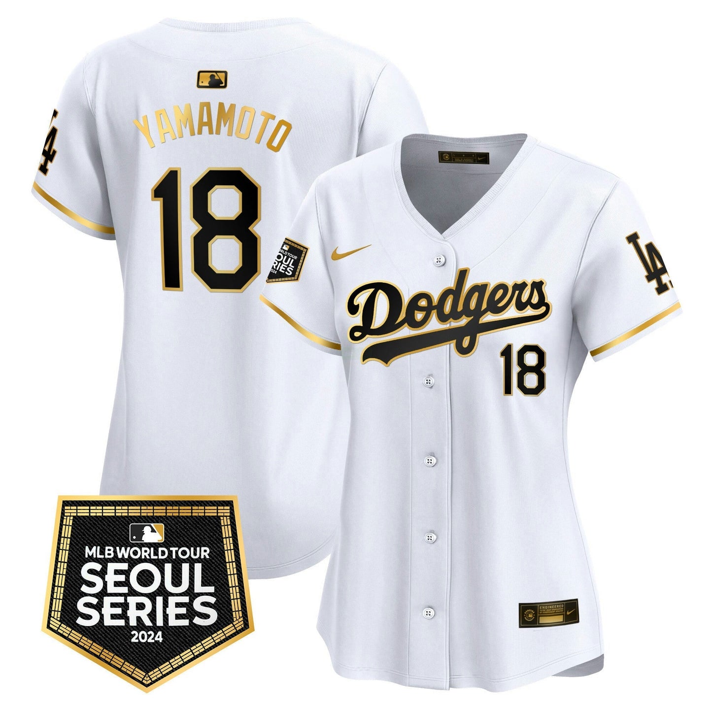 Camisa MLB Los Angeles Dodgers Women’s 2024 World Tour Seoul Series Patch Vapor Premier Limited Jersey