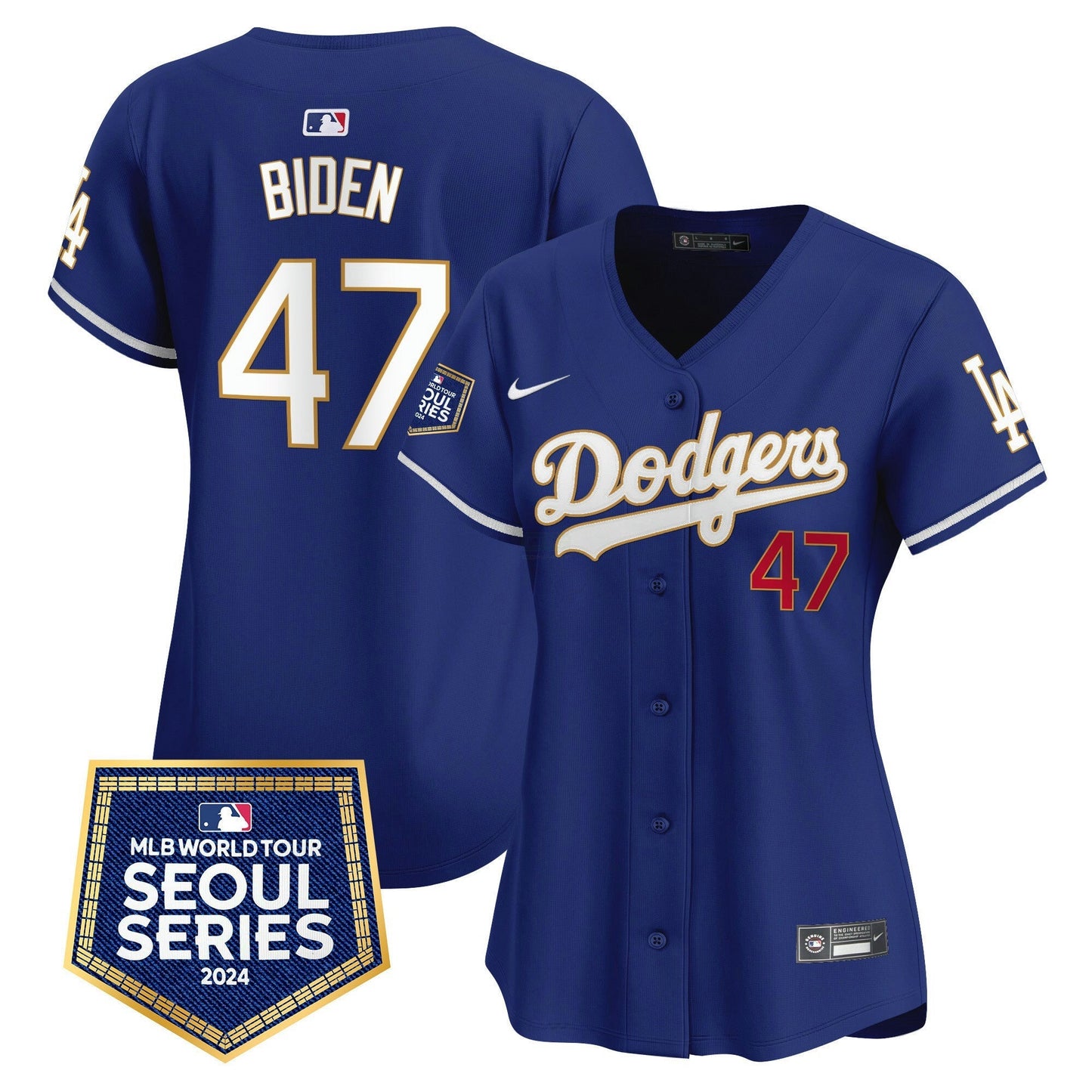 Camisa MLB Los Angeles Dodgers Women’s 2024 World Tour Seoul Series Patch Vapor Premier Limited Jersey