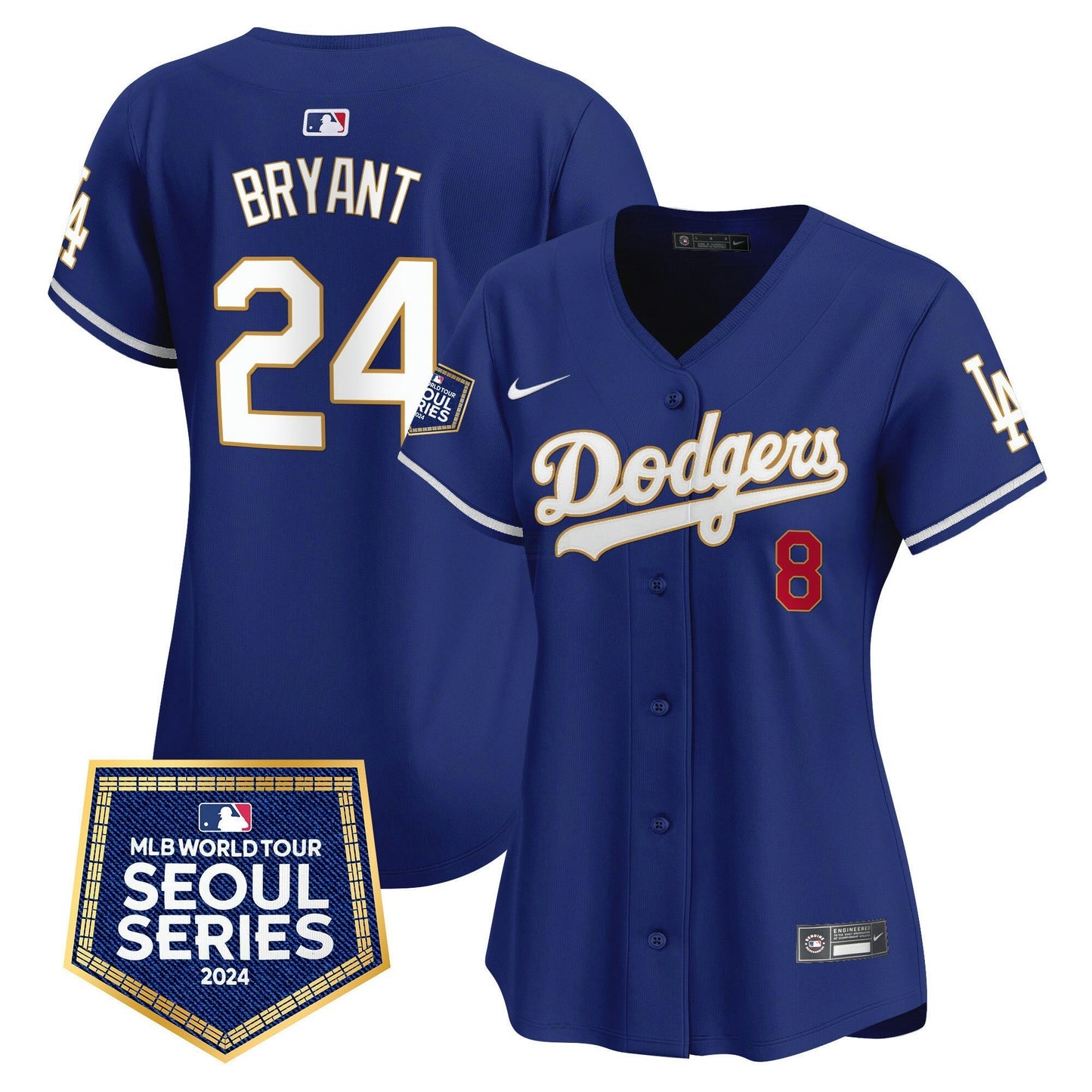 Camisa MLB Los Angeles Dodgers Women’s 2024 World Tour Seoul Series Patch Vapor Premier Limited Jersey