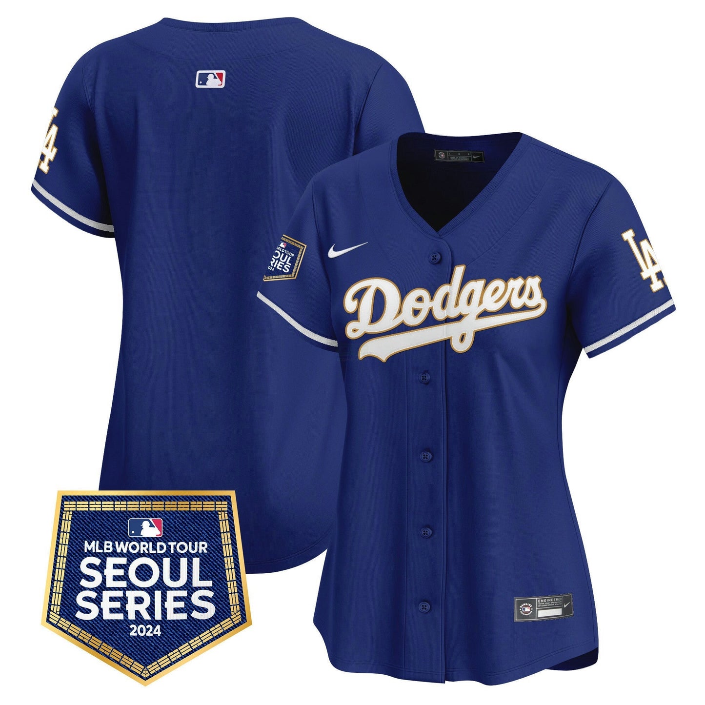 Camisa MLB Los Angeles Dodgers Women’s 2024 World Tour Seoul Series Patch Vapor Premier Limited Jersey