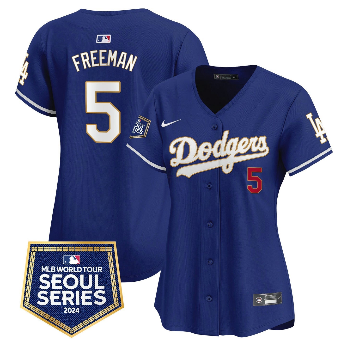Camisa MLB Los Angeles Dodgers Women’s 2024 World Tour Seoul Series Patch Vapor Premier Limited Jersey