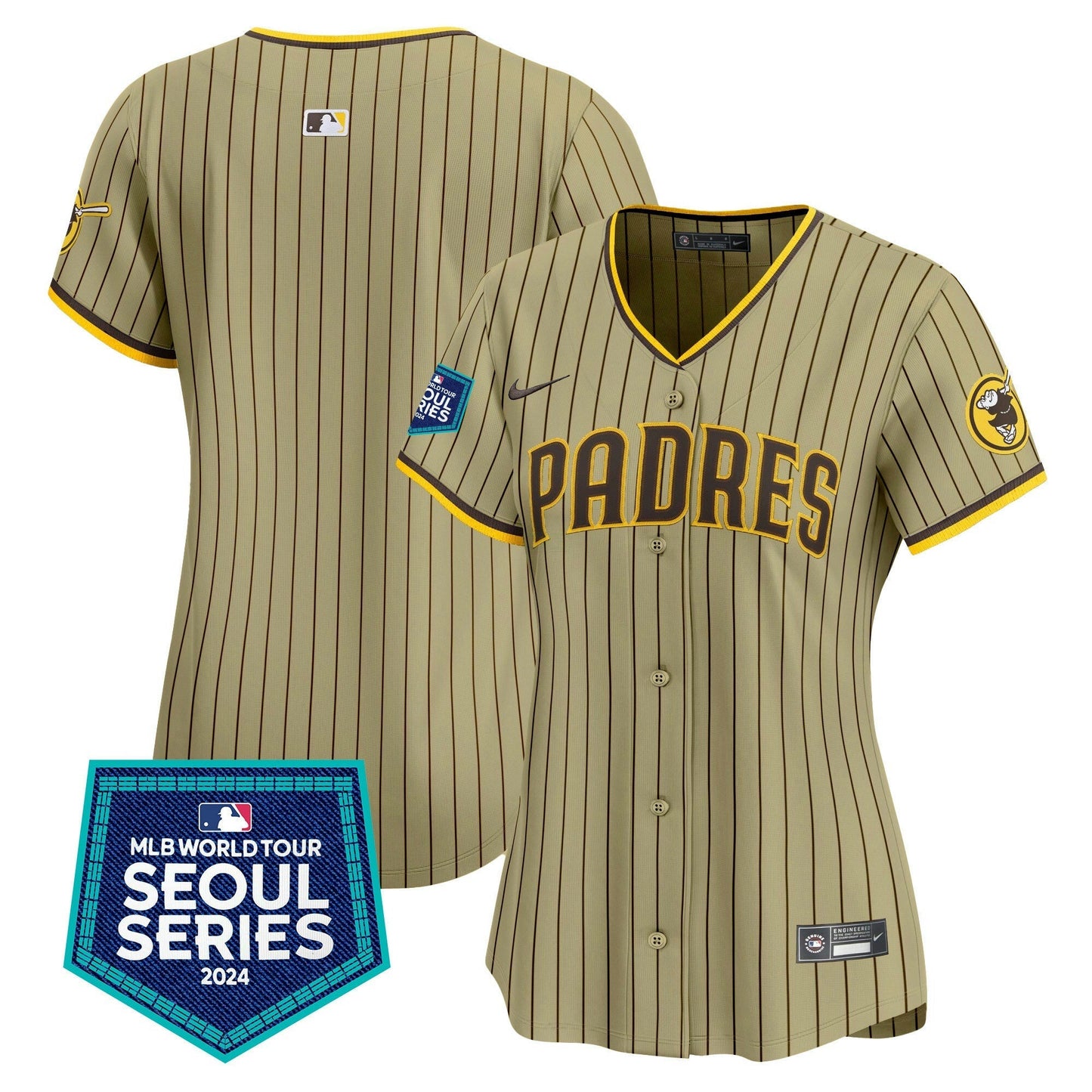 Camisa MLB San Diego Padres Women’s 2024 World Tour Seoul Series Patch Vapor Premier Limited Jersey