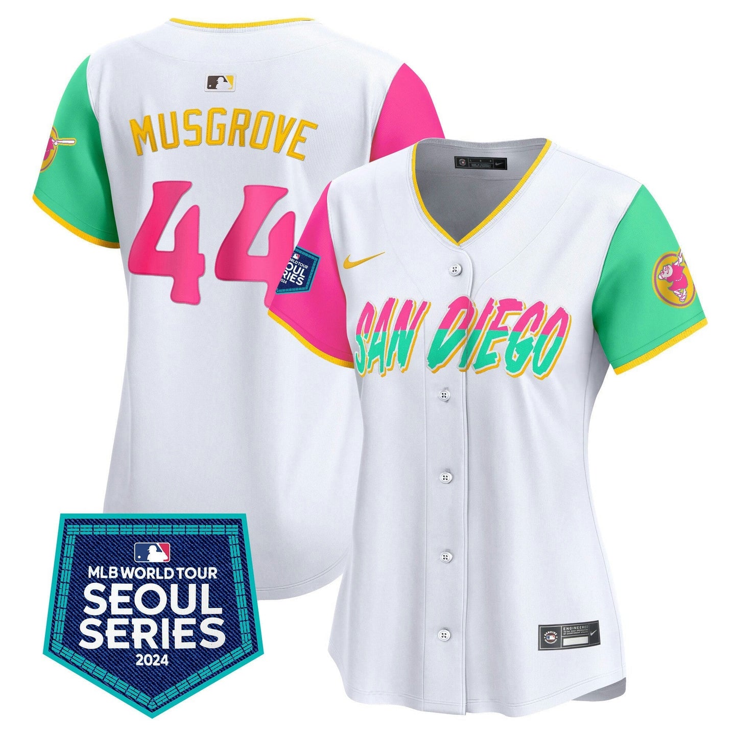 Camisa MLB San Diego Padres Women’s 2024 World Tour Seoul Series Patch Vapor Premier Limited Jersey