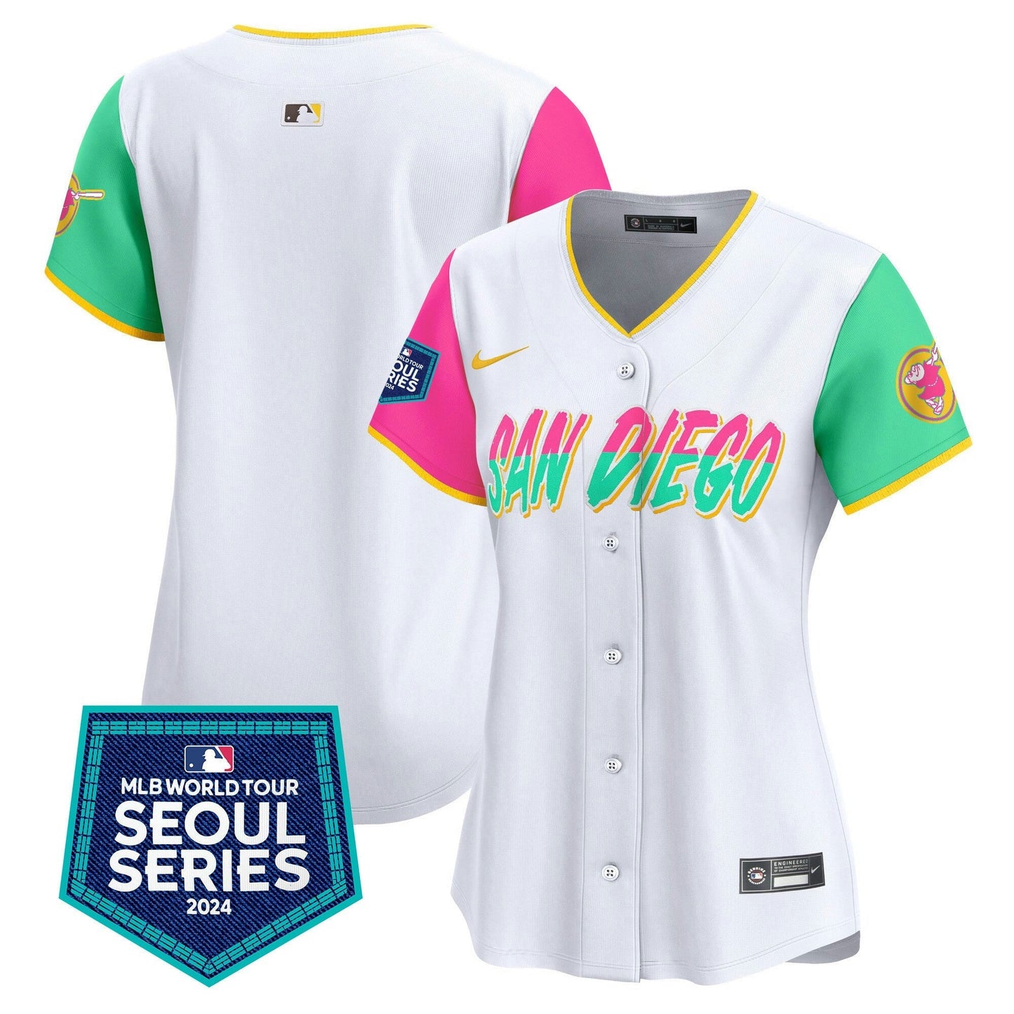 Camisa MLB San Diego Padres Women’s 2024 World Tour Seoul Series Patch Vapor Premier Limited Jersey
