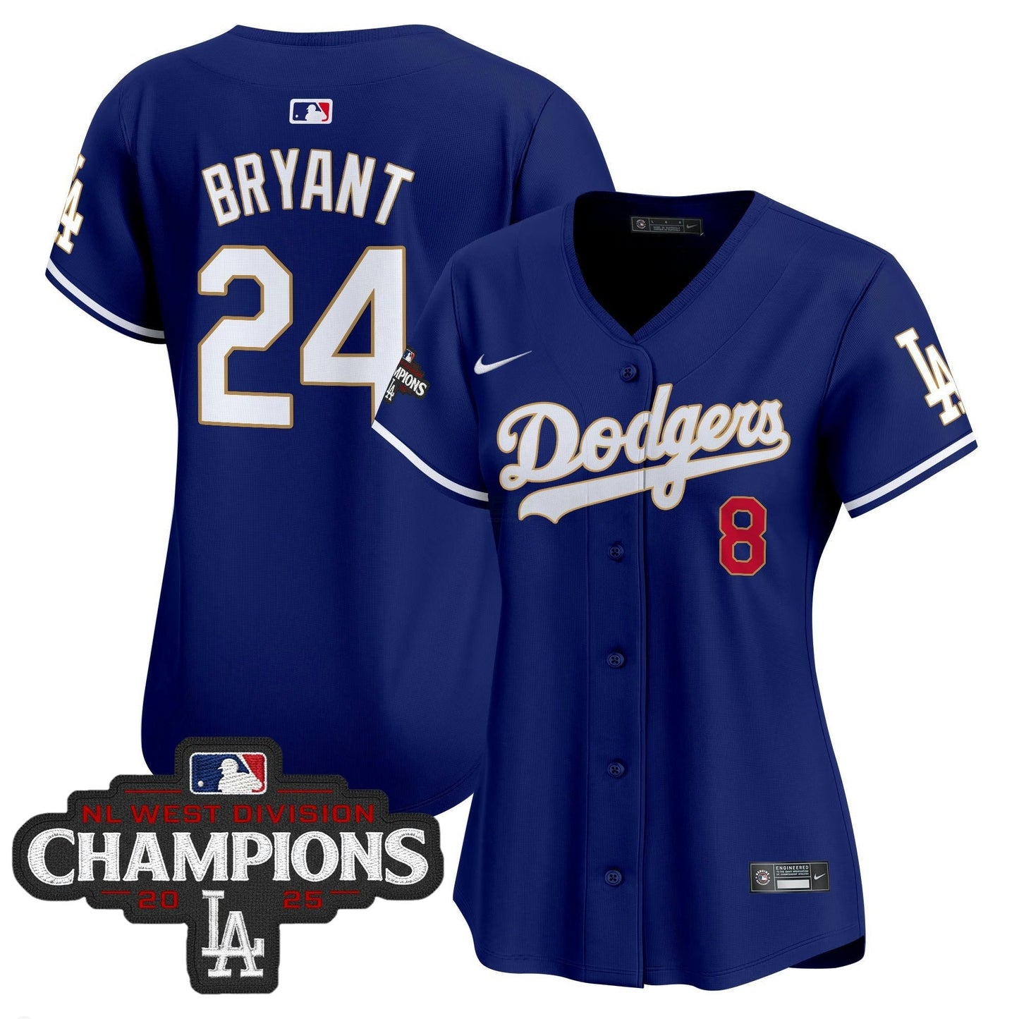 Camisa MLB Women’s 2025 NL West Division Champions Patch Dourada Trim Vapor Premier Limited Jersey