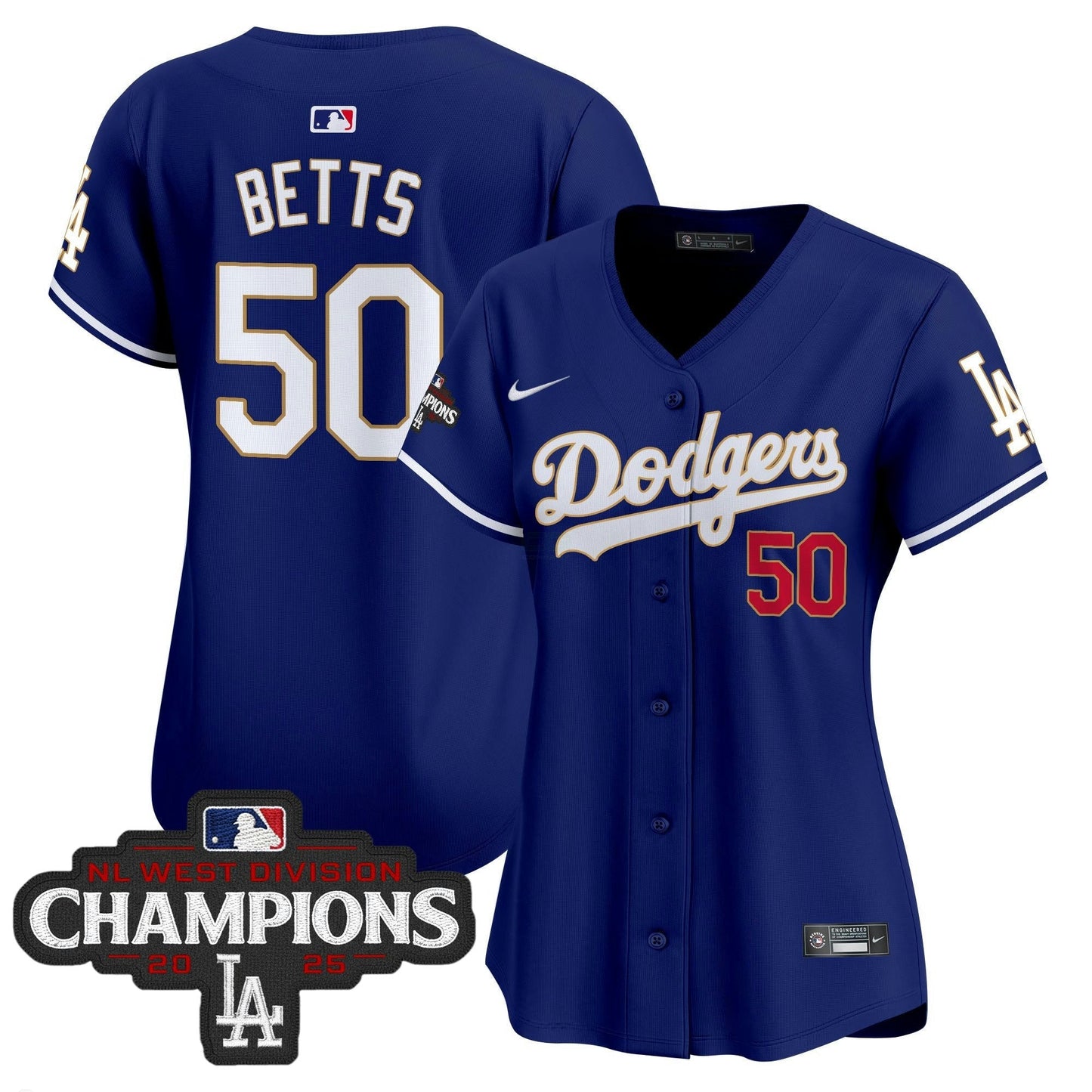 Camisa MLB Women’s 2025 NL West Division Champions Patch Dourada Trim Vapor Premier Limited Jersey