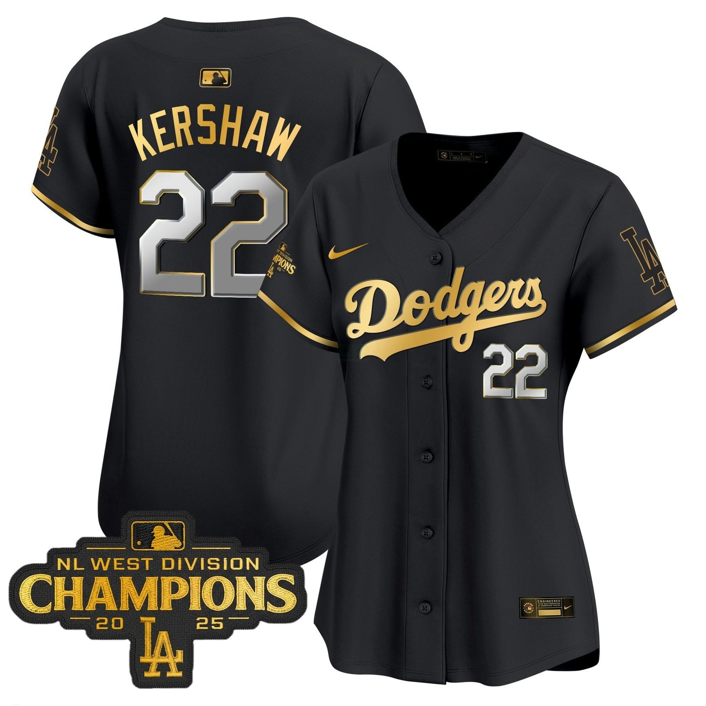 Camisa MLB Women’s 2025 NL West Division Champions Patch Dourada Trim Vapor Premier Limited Jersey