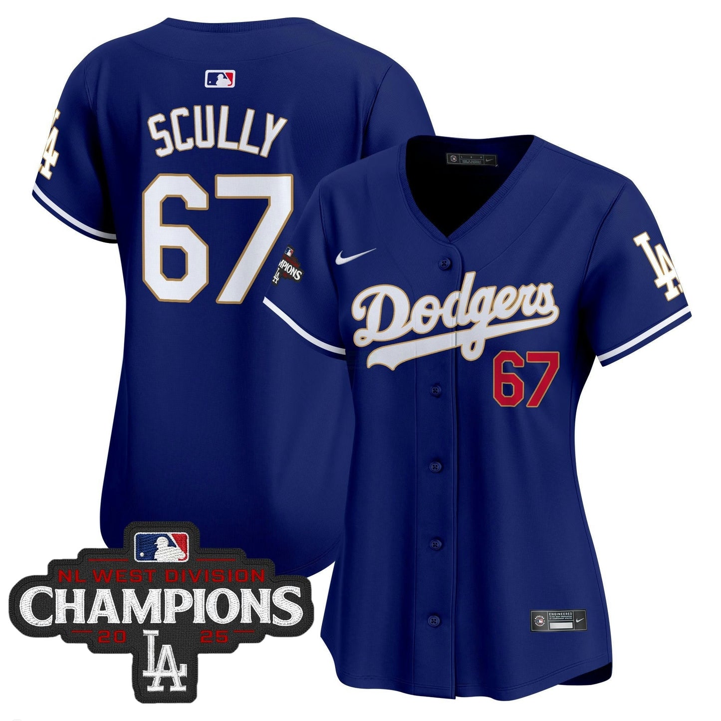 Camisa MLB Women’s 2025 NL West Division Champions Patch Dourada Trim Vapor Premier Limited Jersey