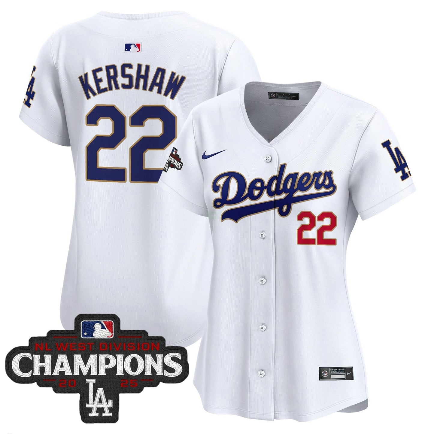 Camisa MLB Women’s 2025 NL West Division Champions Patch Dourada Trim Vapor Premier Limited Jersey