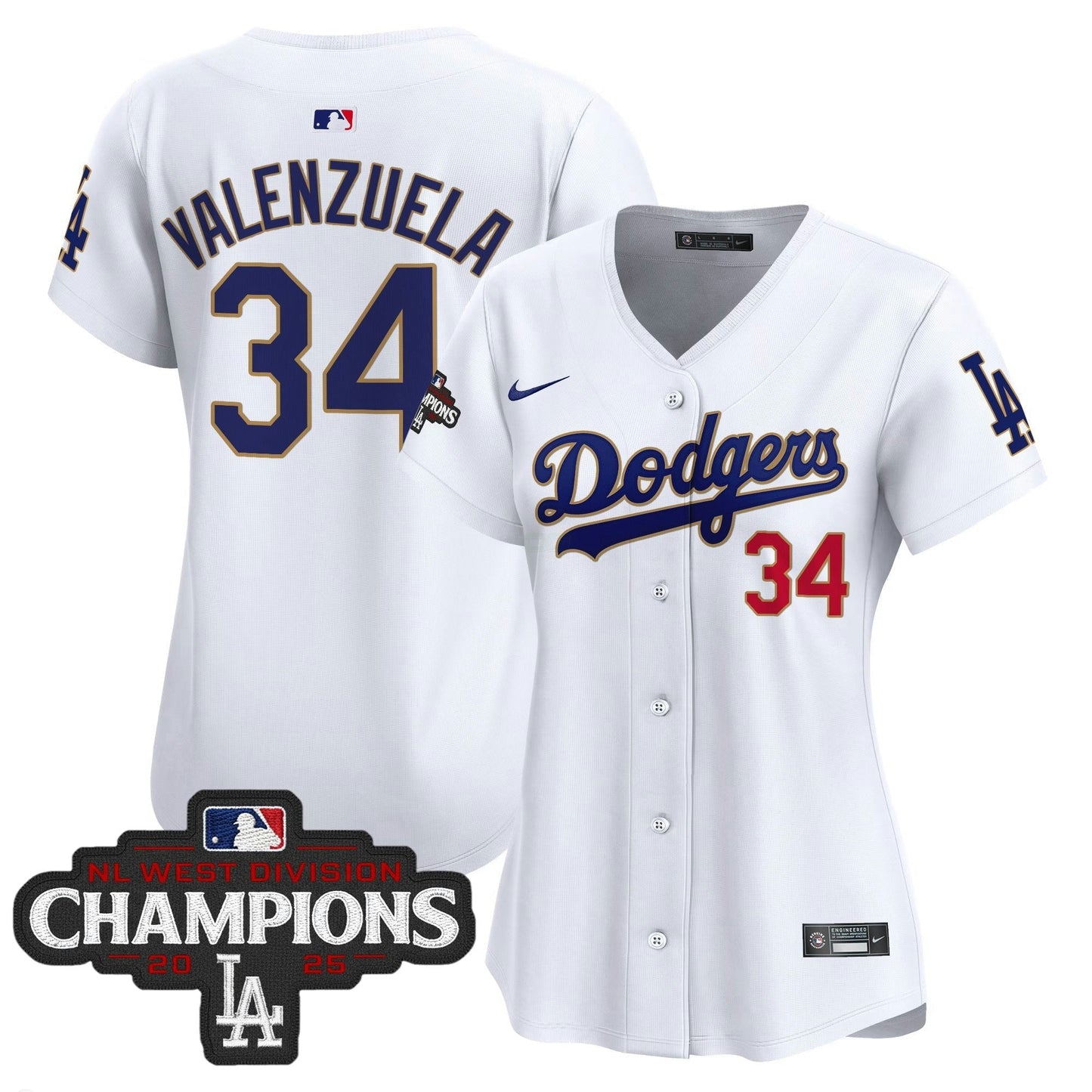 Camisa MLB Women’s 2025 NL West Division Champions Patch Dourada Trim Vapor Premier Limited Jersey
