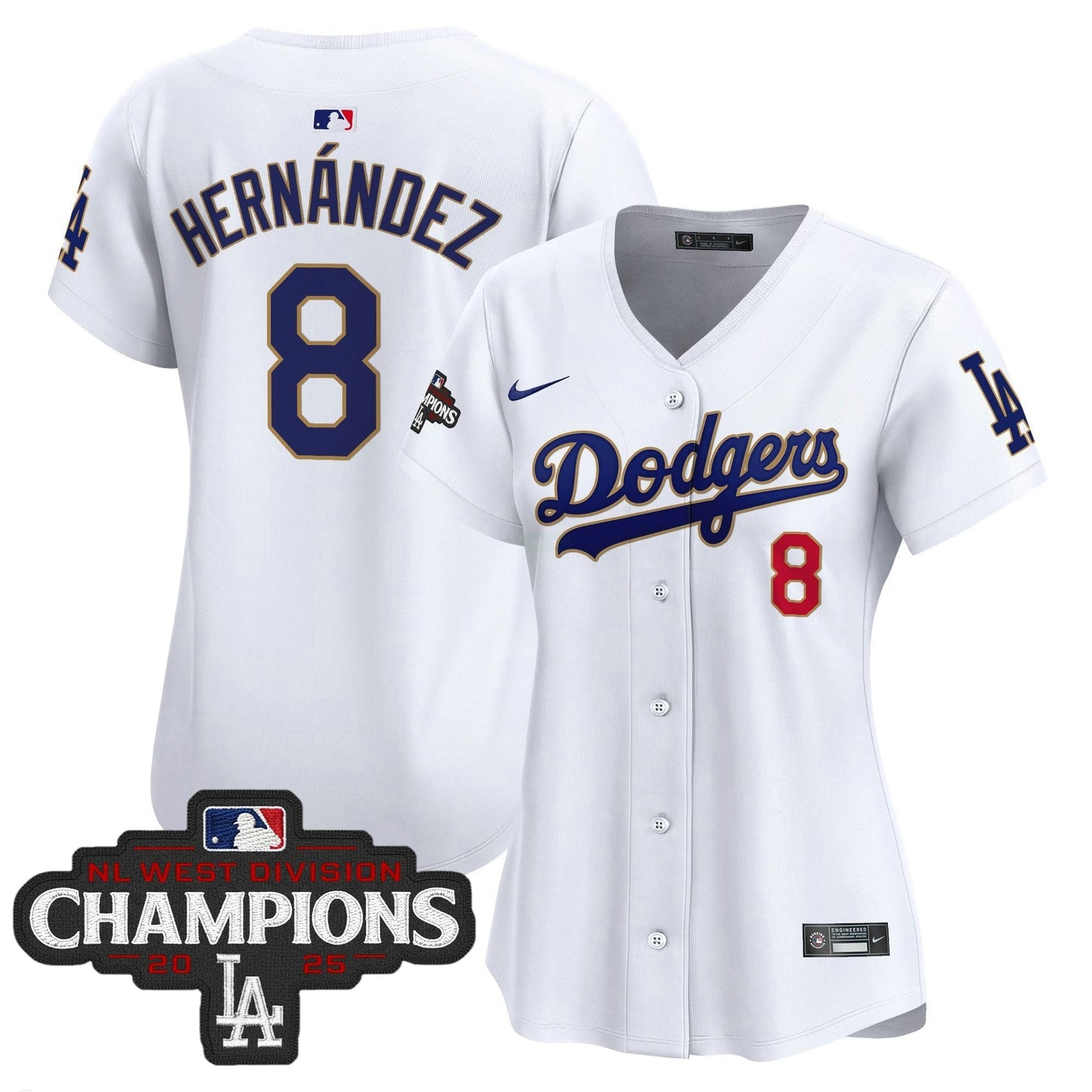 Camisa MLB Women’s 2025 NL West Division Champions Patch Dourada Trim Vapor Premier Limited Jersey