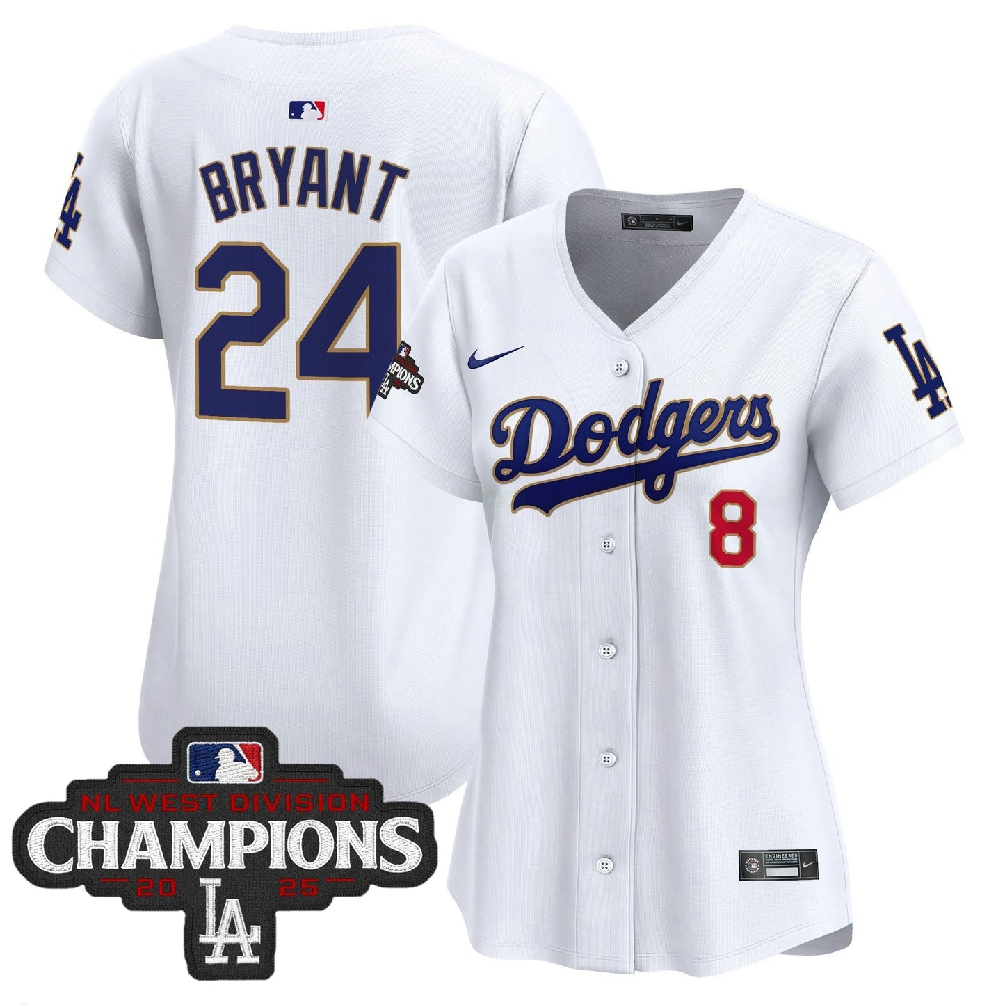 Camisa MLB Women’s 2025 NL West Division Champions Patch Dourada Trim Vapor Premier Limited Jersey