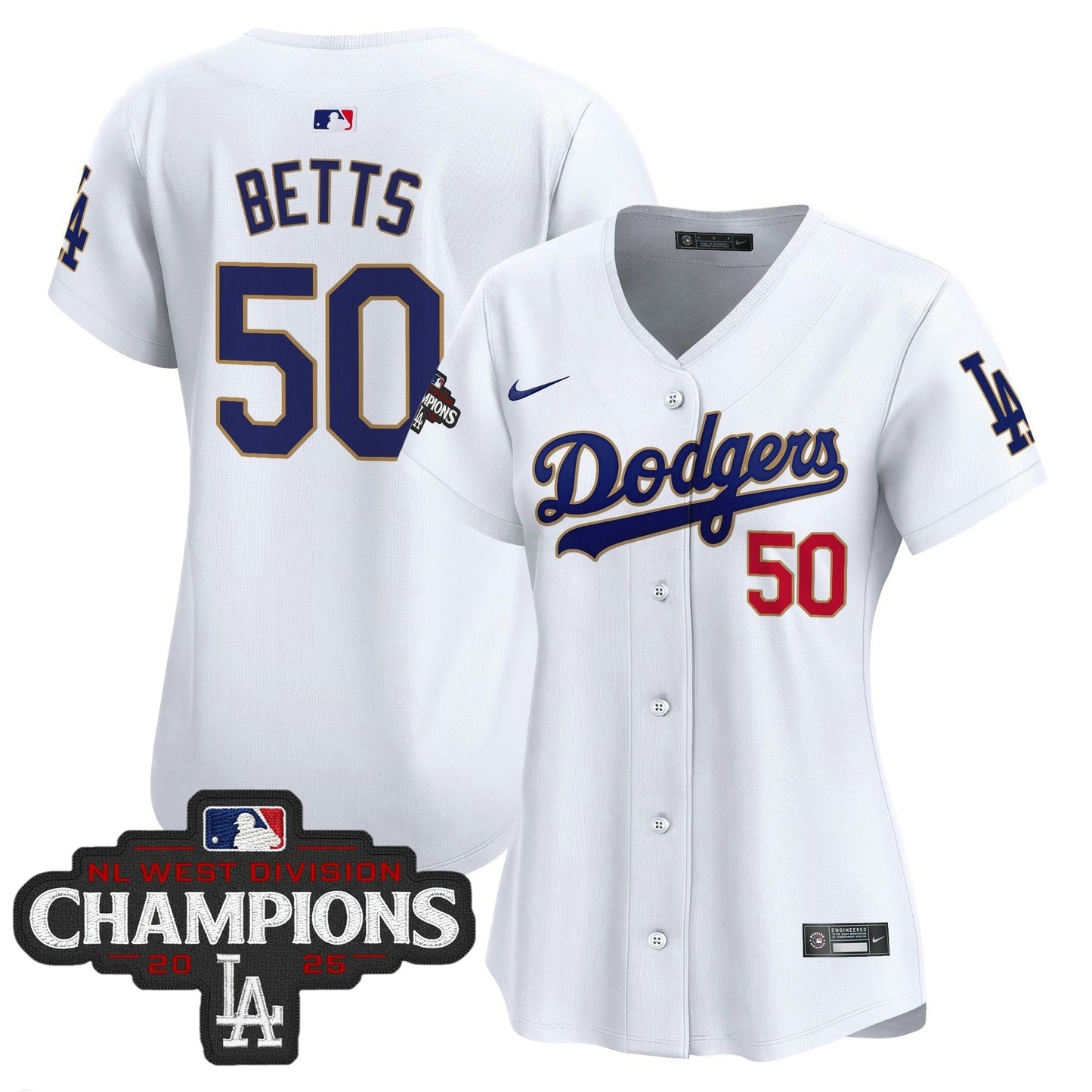 Camisa MLB Women’s 2025 NL West Division Champions Patch Dourada Trim Vapor Premier Limited Jersey
