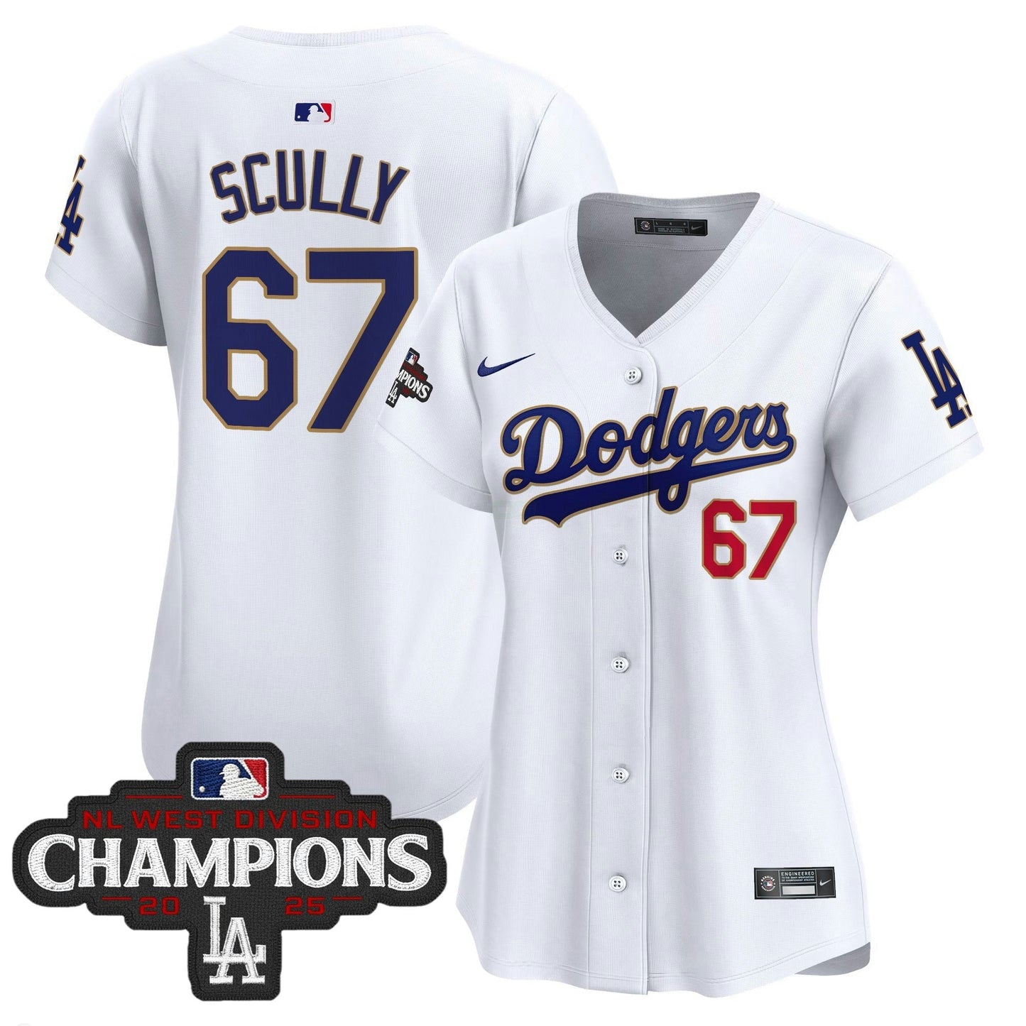 Camisa MLB Women’s 2025 NL West Division Champions Patch Dourada Trim Vapor Premier Limited Jersey